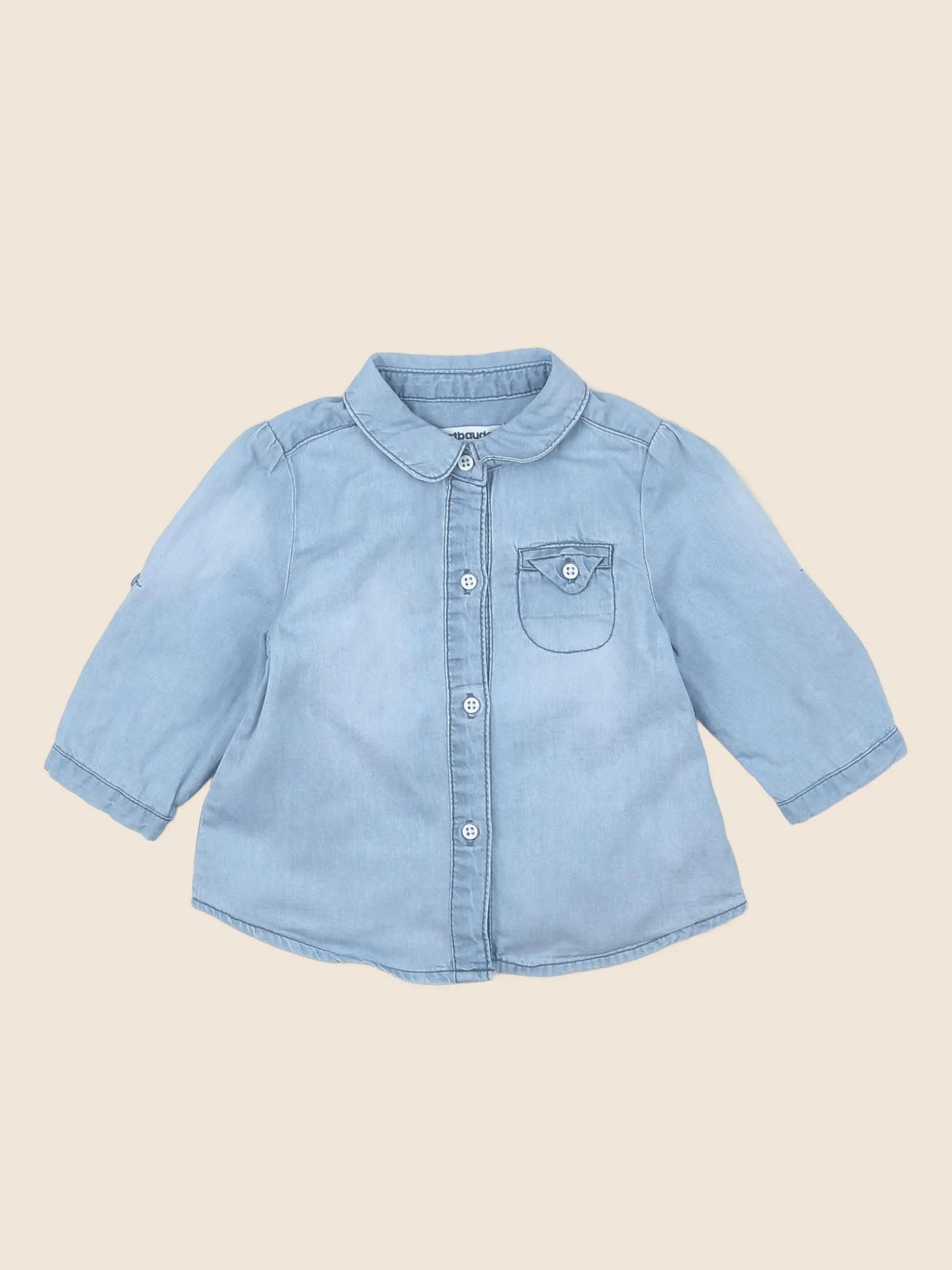 Vertbaudet - chemise bleu - 3 mois