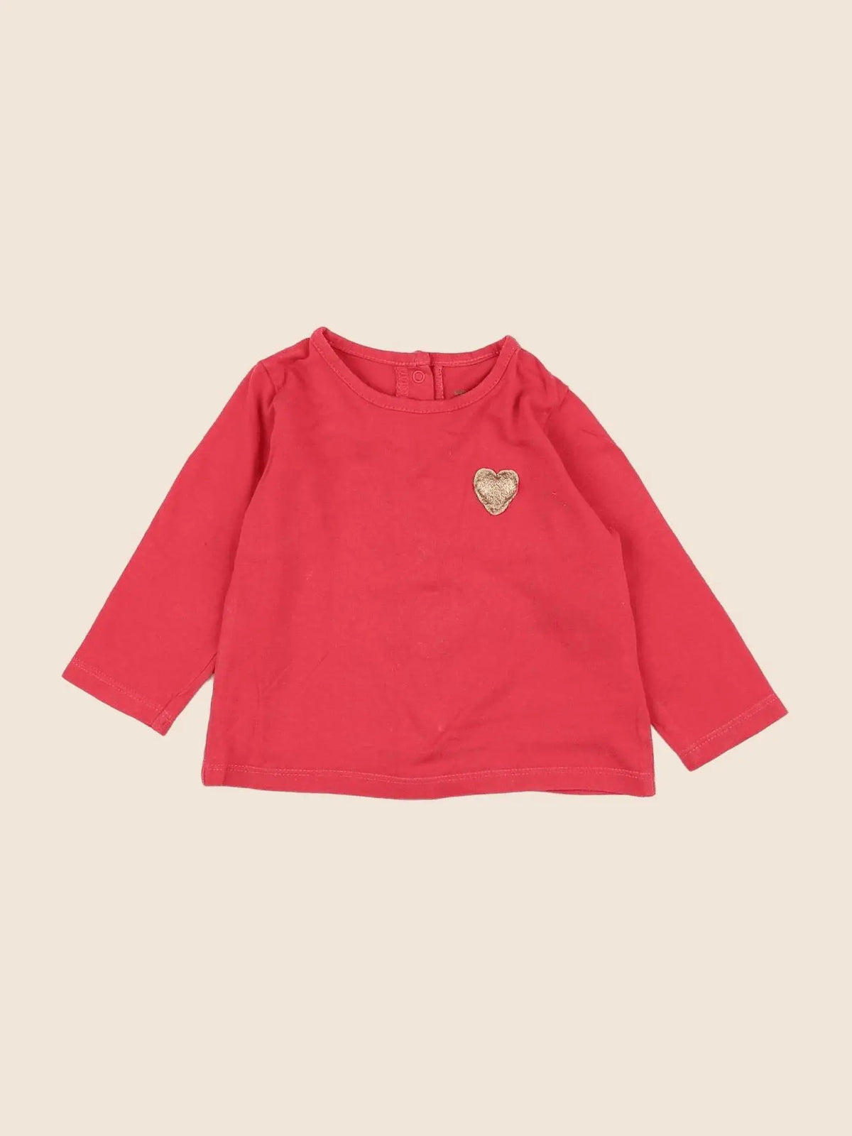 Vertbaudet - tee-shirt rose, or - 6 mois