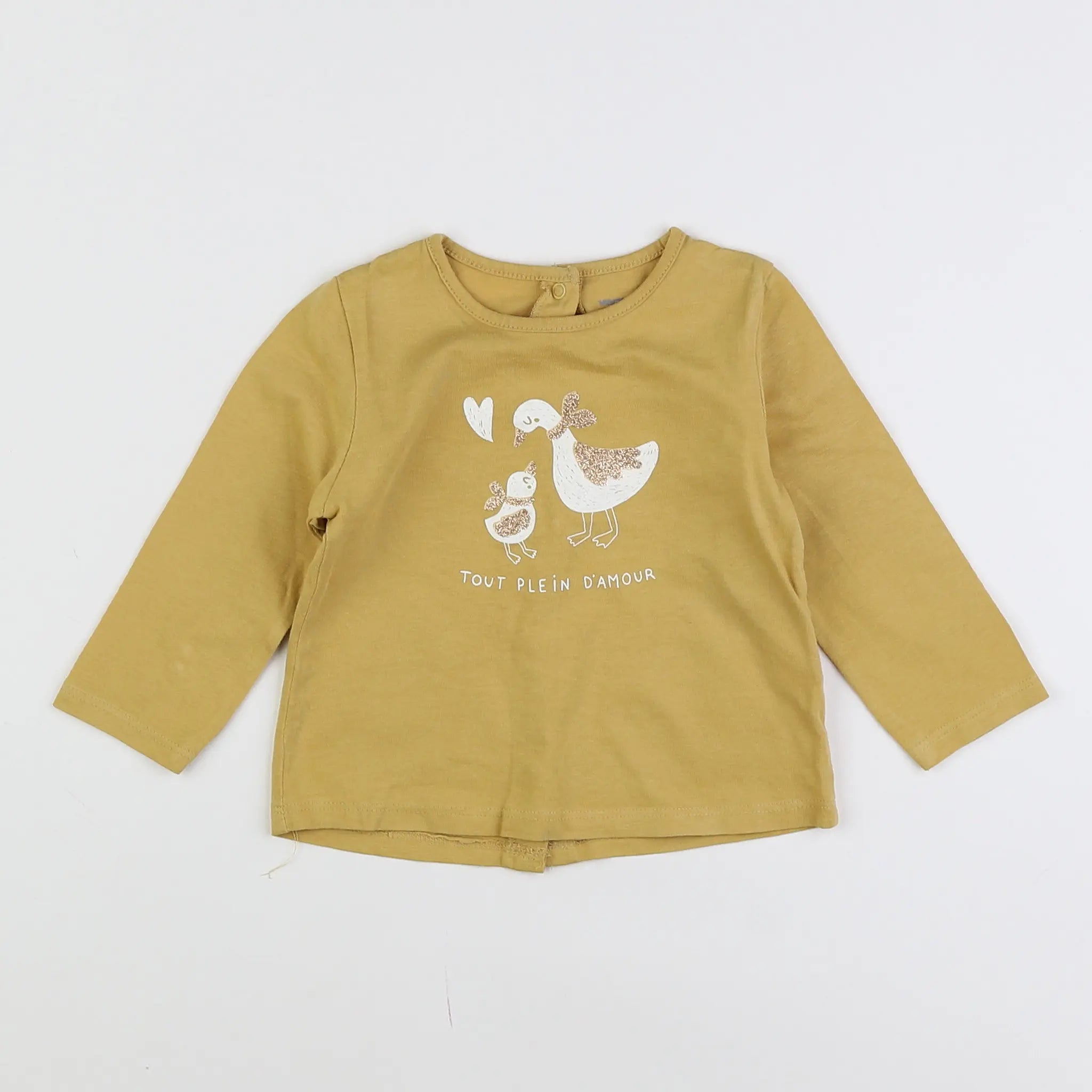 Vertbaudet - tee-shirt jaune, multicolore - 9 mois