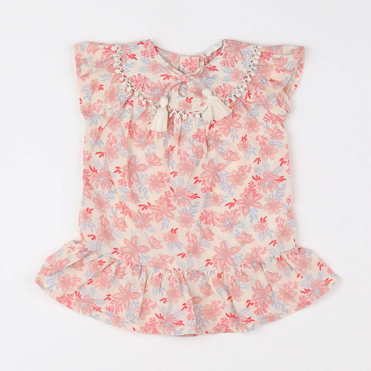Vertbaudet - robe blanc, rouge - 3 mois