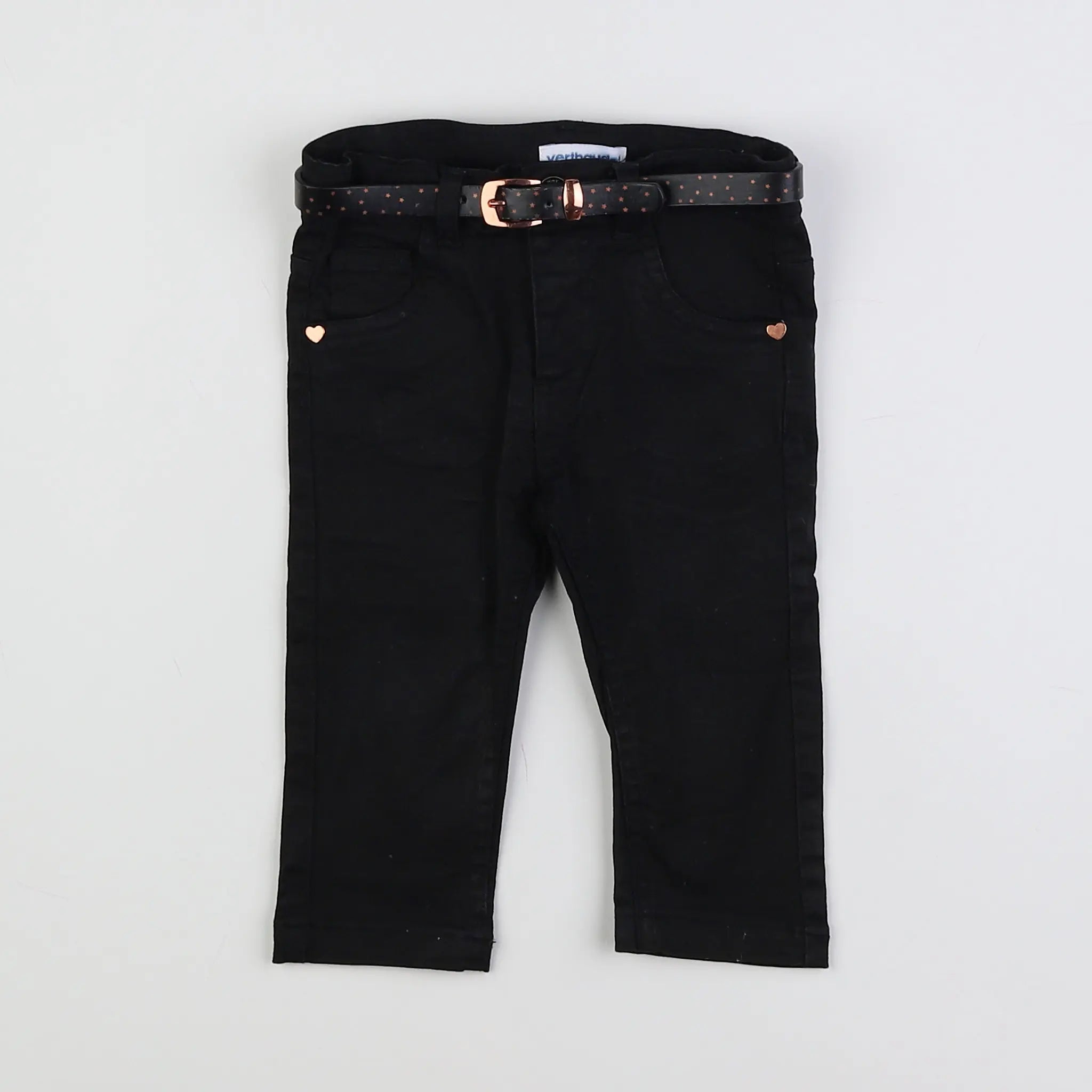 Vertbaudet - pantalon noir - 12 mois