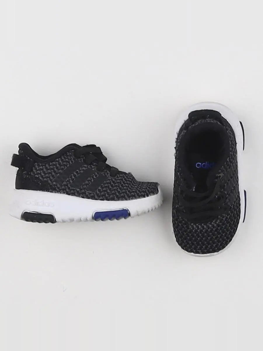 Adidas - tennis à scratch/ lacets gris, noir - pointure 18