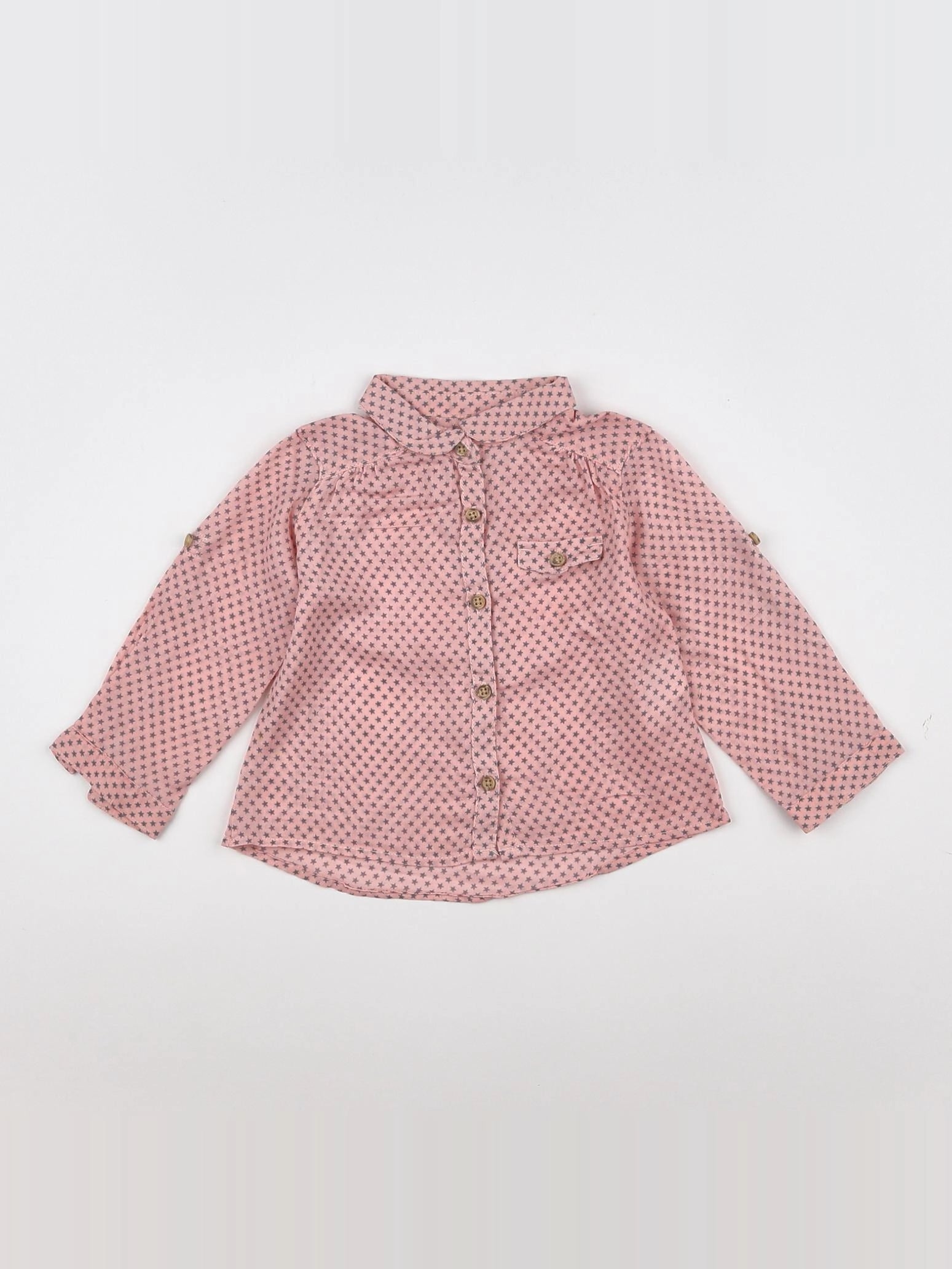 Zara - blouse rose - 6/9 mois