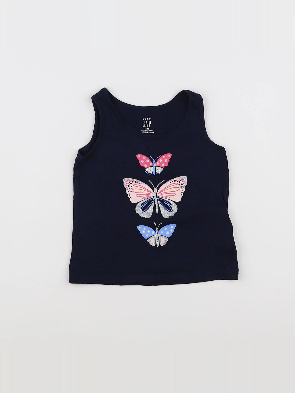 GAP - débardeur bleu, rose - 12/18 mois