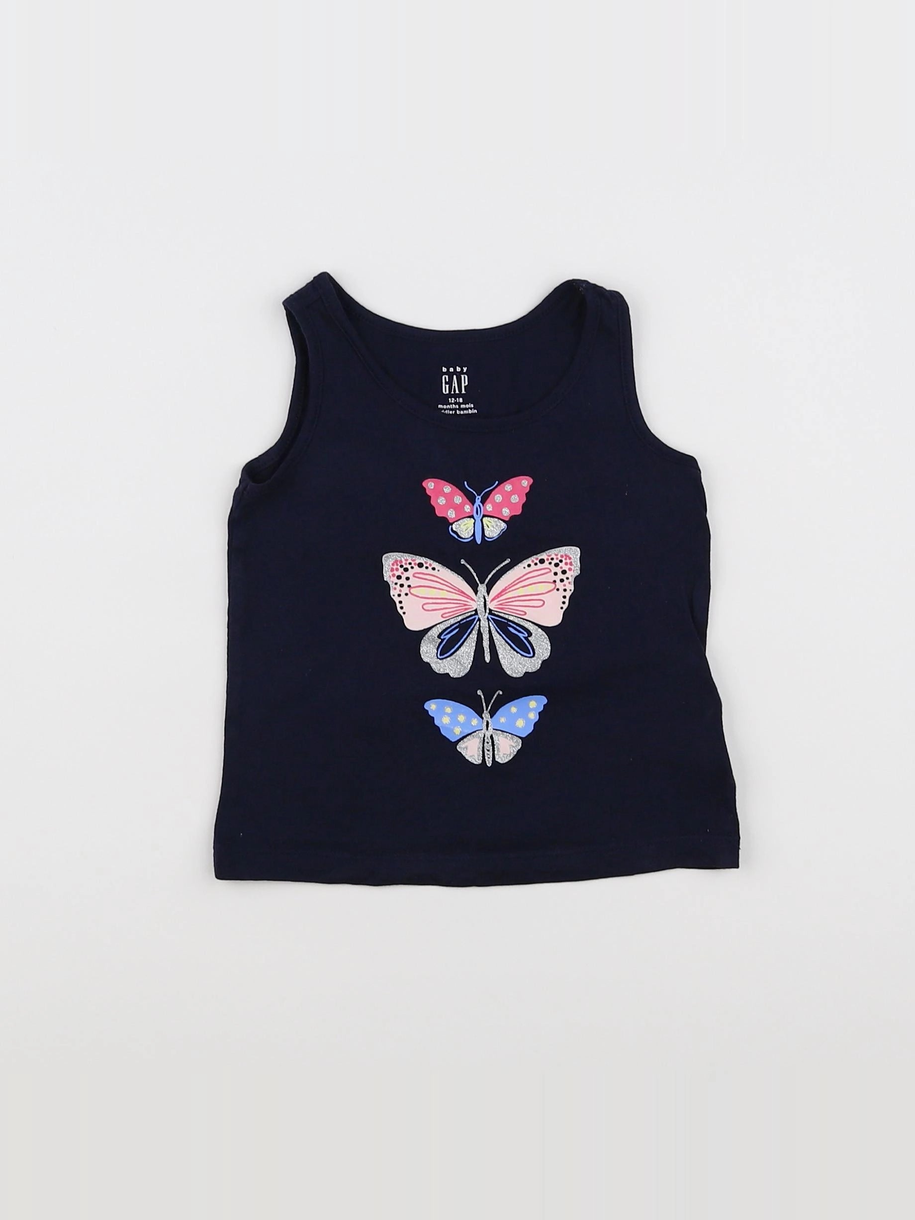 GAP - débardeur bleu, rose - 12/18 mois