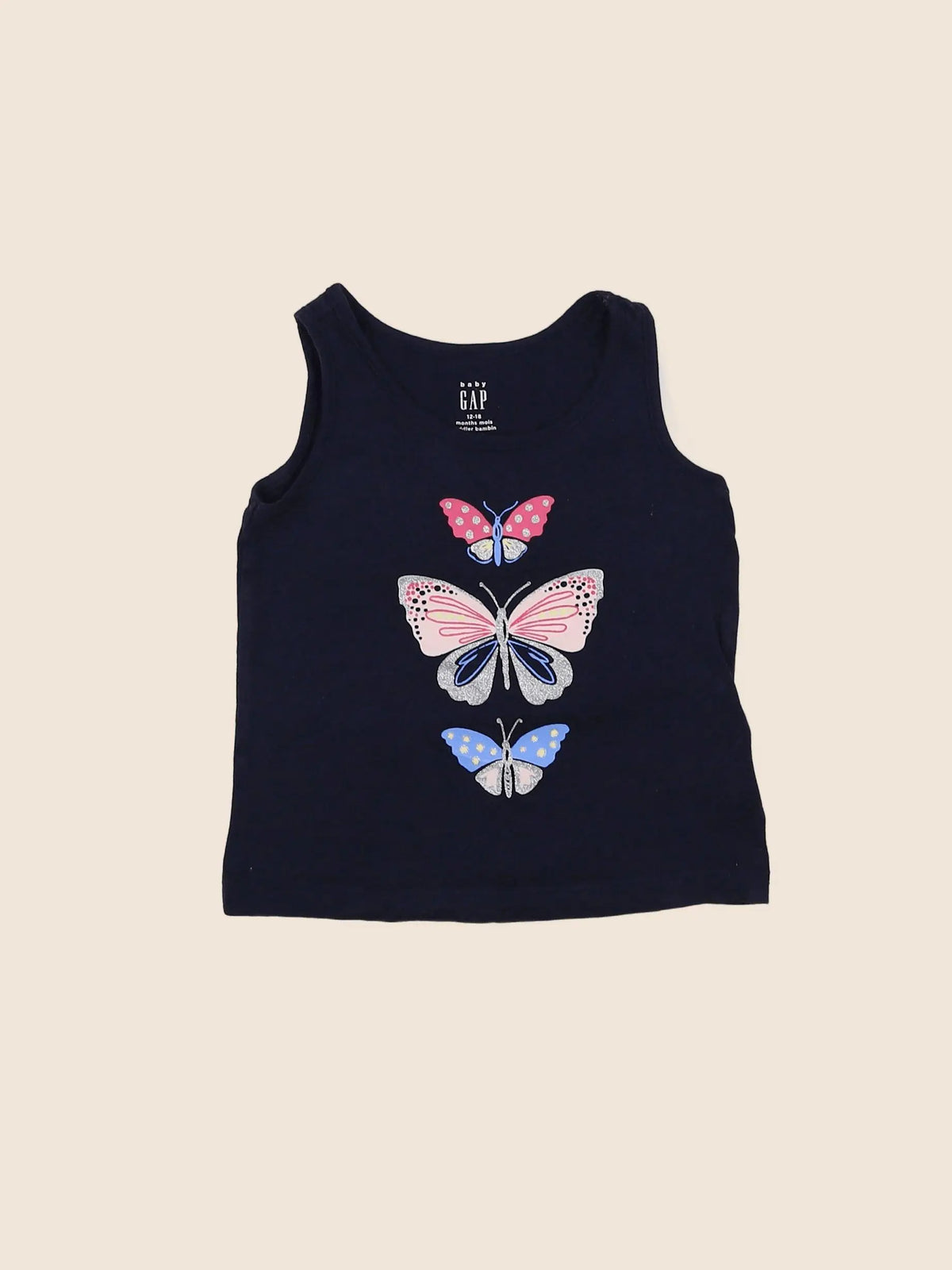 GAP - débardeur bleu, rose - 12/18 mois