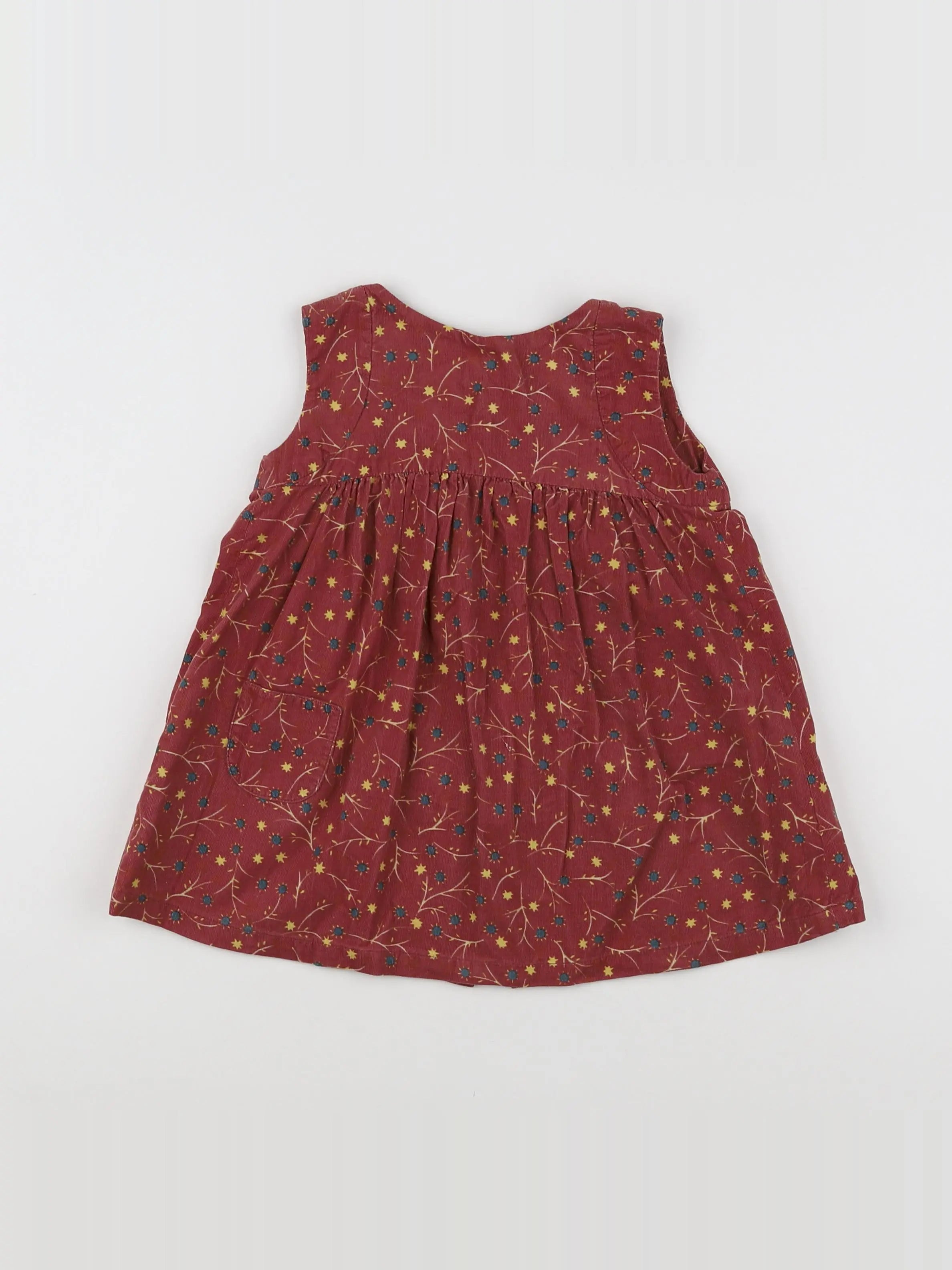 Bonton - robe rouge, jaune - 18 mois