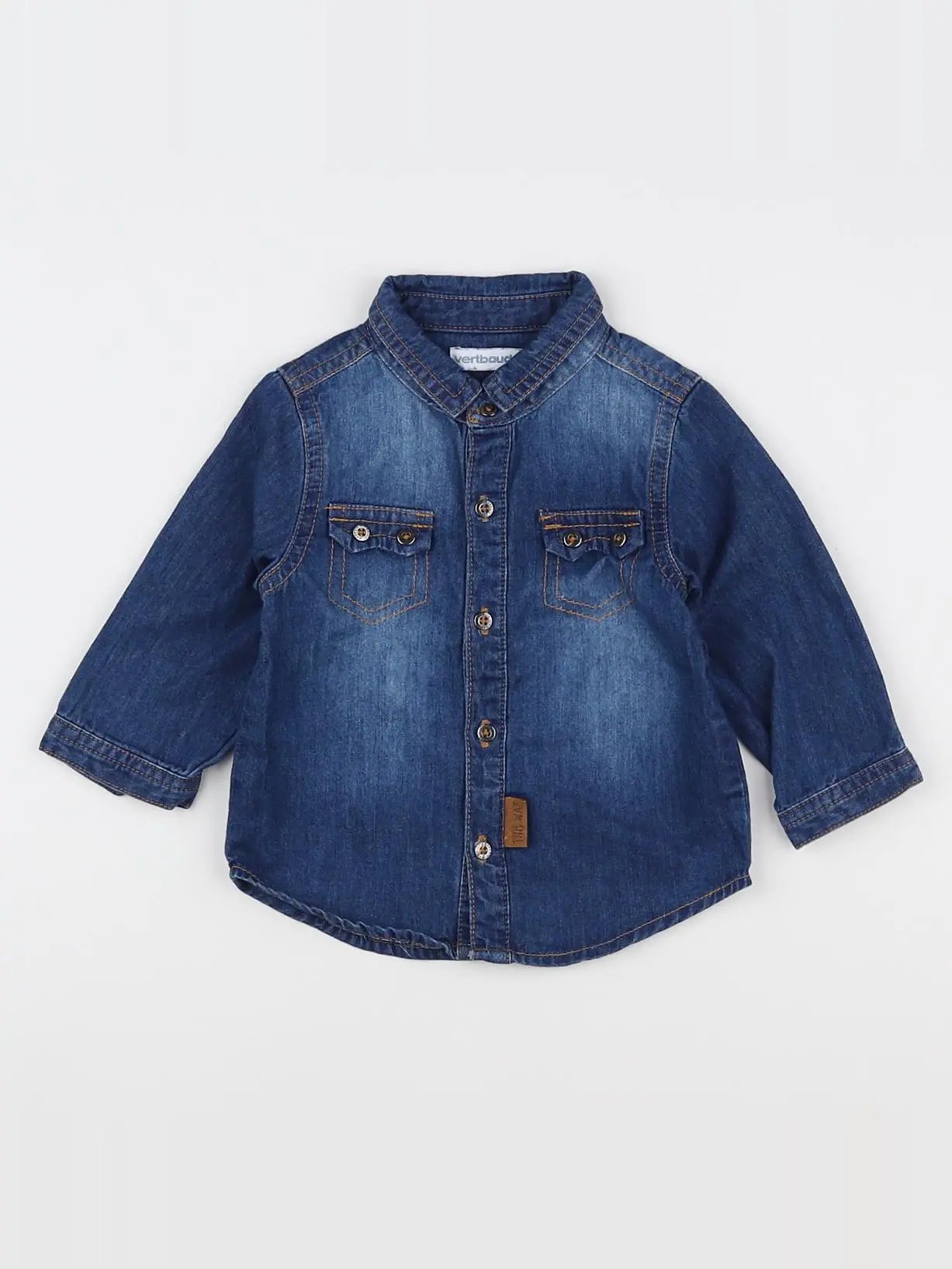 Vertbaudet - chemise bleu - 3/6 mois