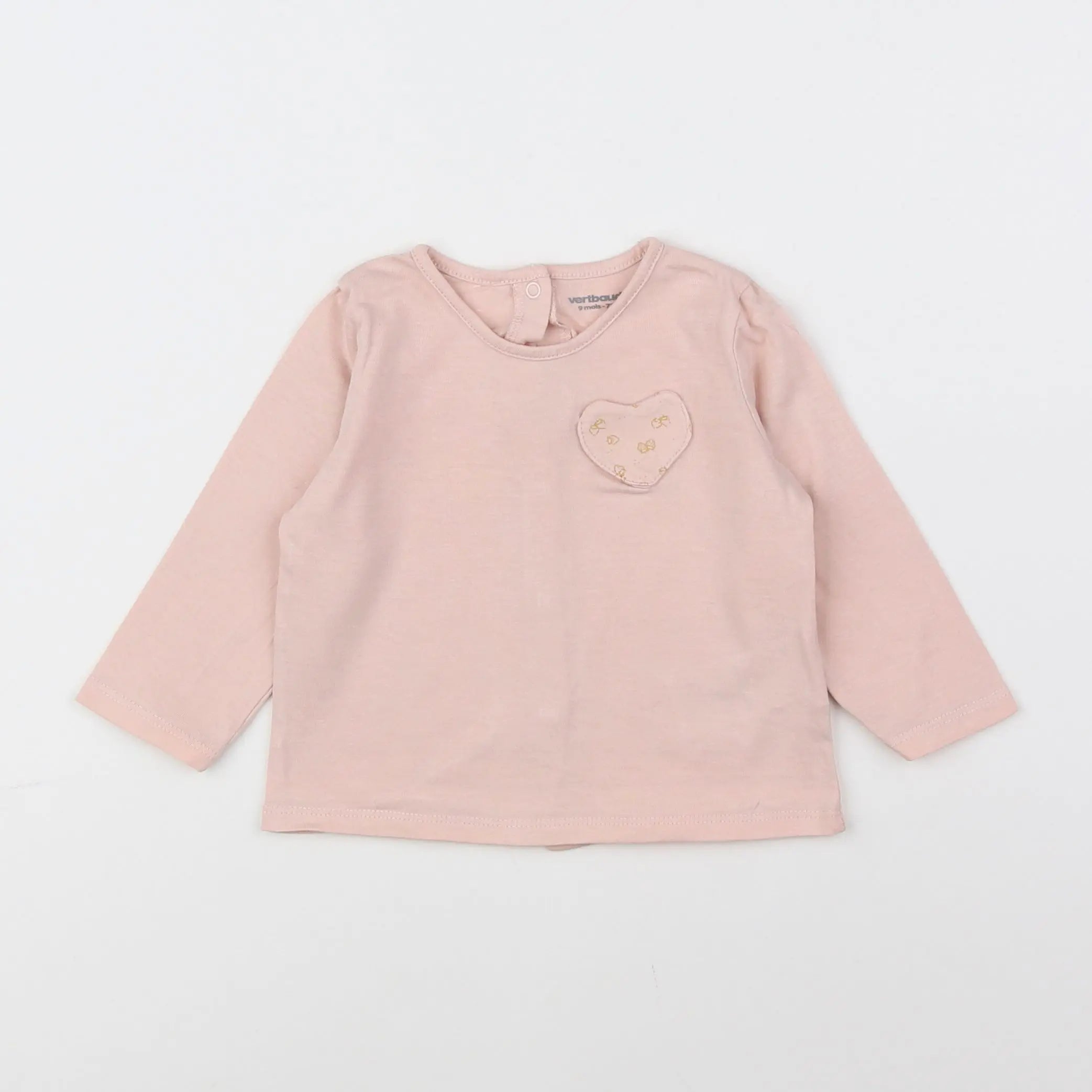 Vertbaudet - tee-shirt rose - 9 mois