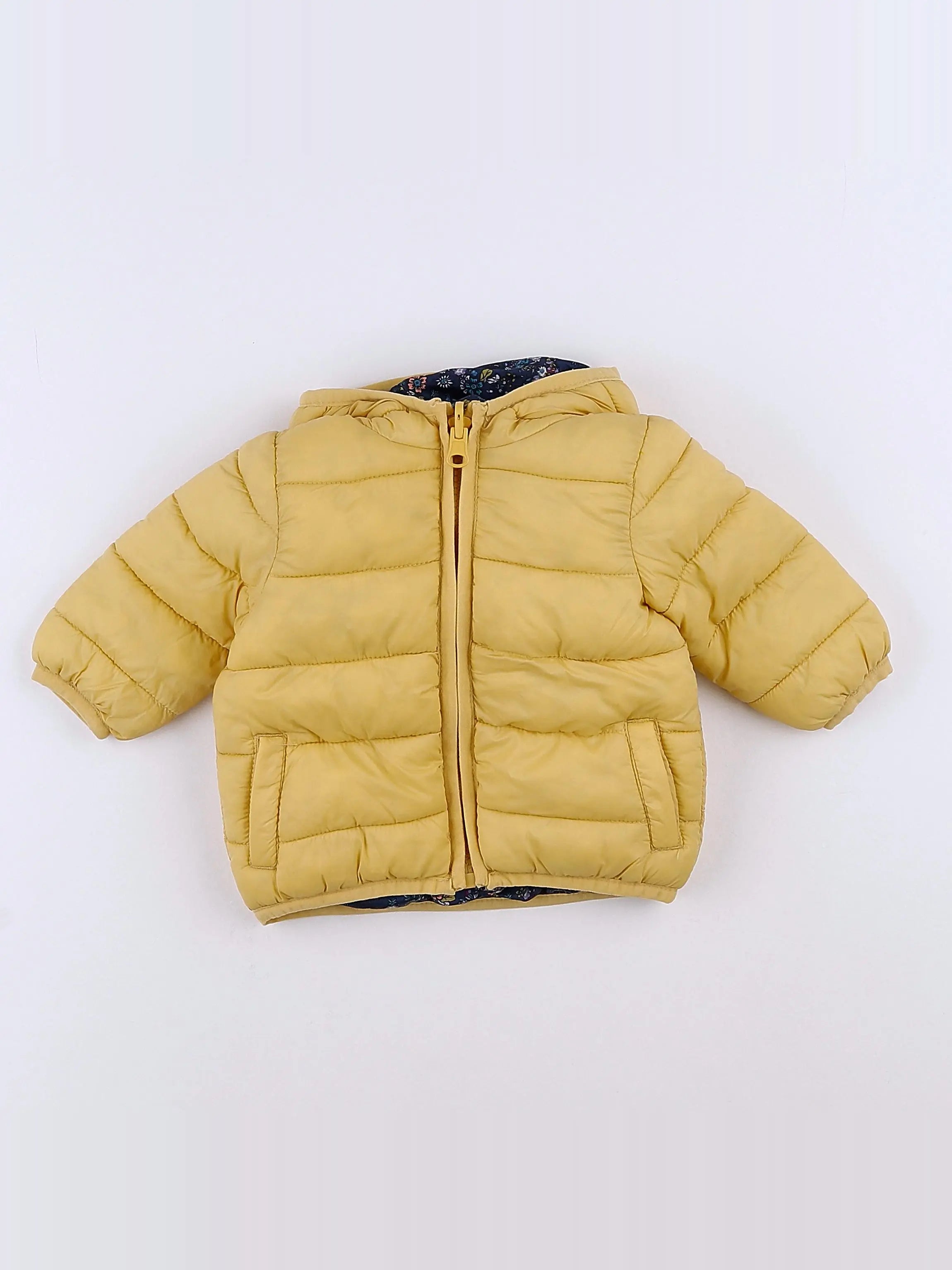 Vertbaudet - doudoune réversible jaune - 3 mois