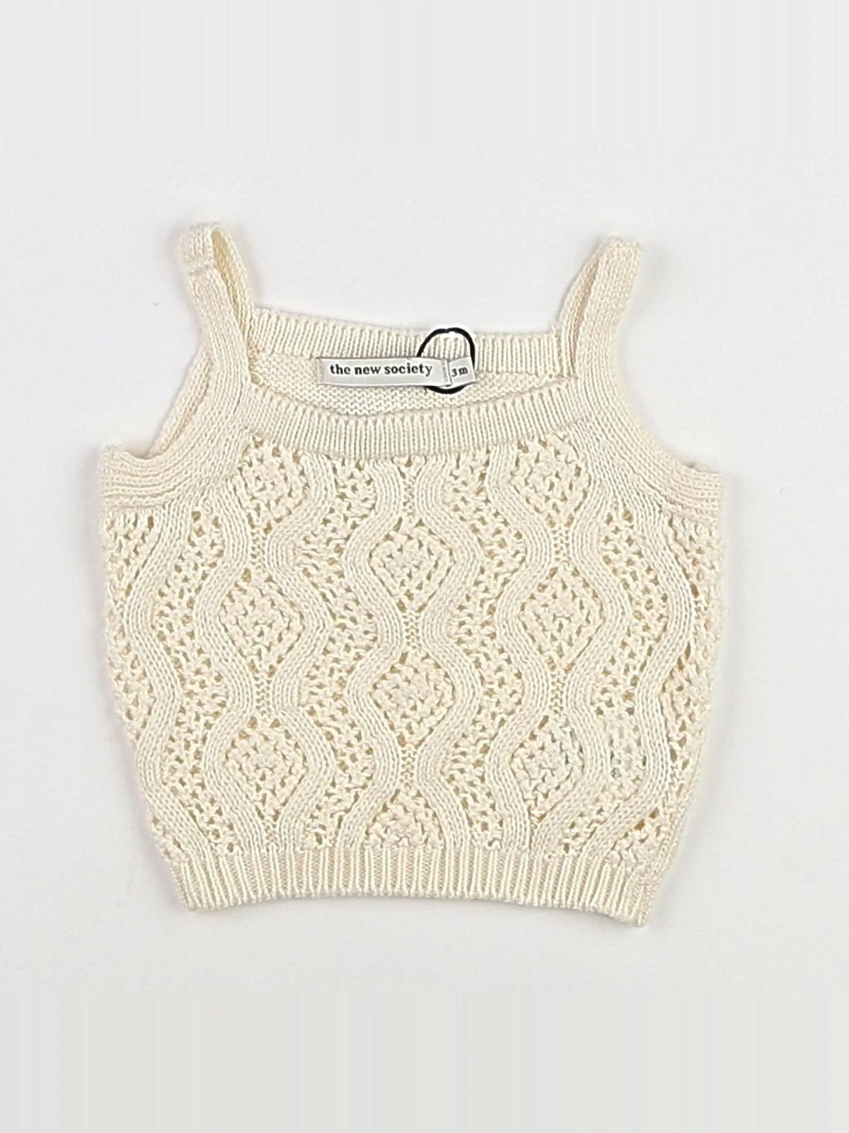 The new society - top tricot beige (état neuf) - 3 mois