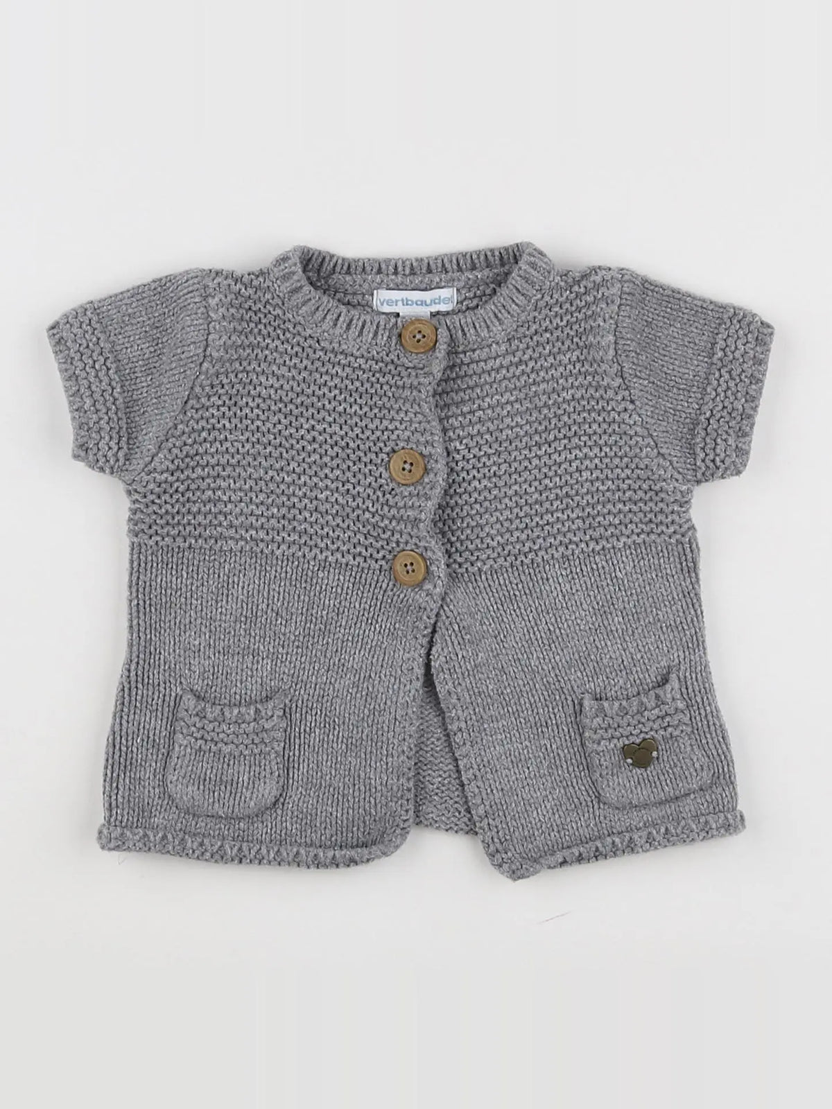 Vertbaudet - gilet gris - 6 mois