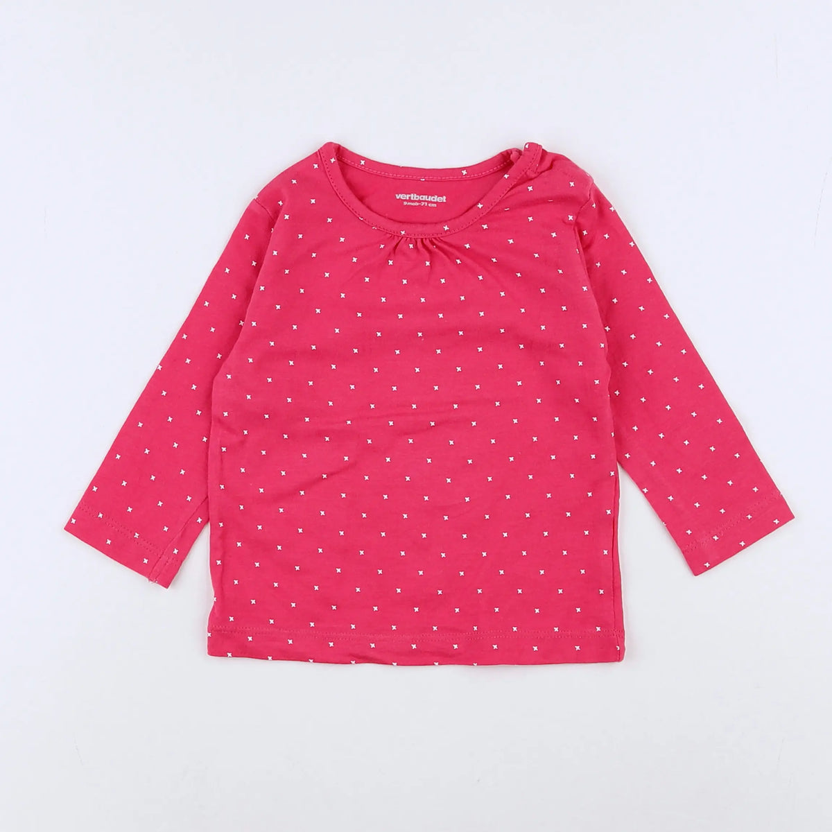 Vertbaudet - tee-shirt rose - 9 mois