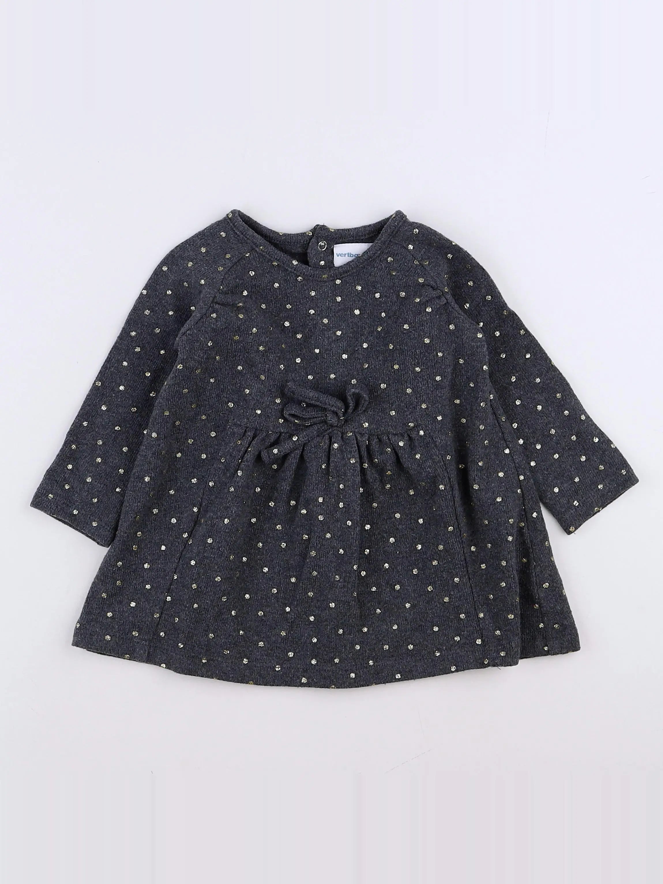 Vertbaudet - robe gris - 9 mois