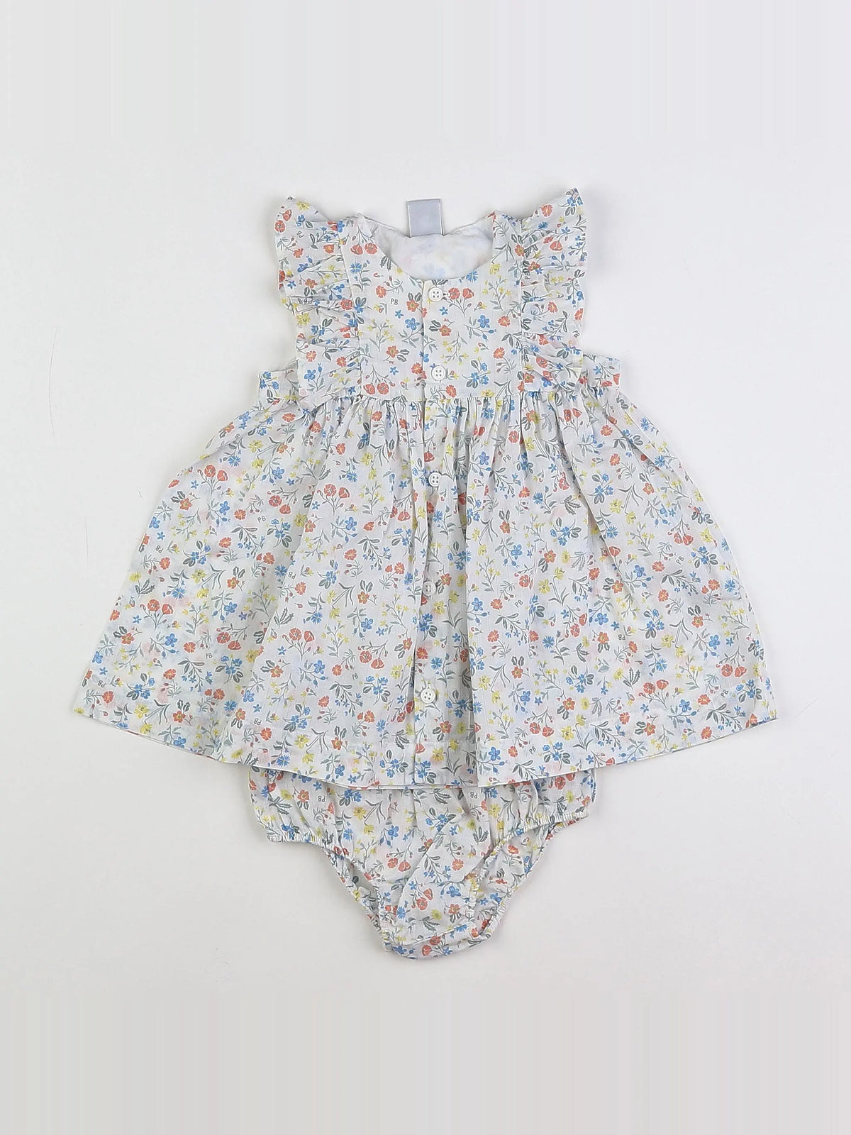 Petit Bateau - robe blanc - 12 mois