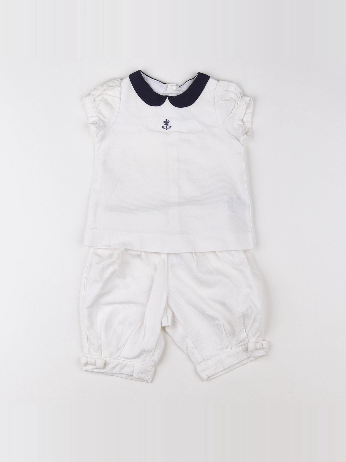 Jacadi - ensemble blanc, bleu - 12 mois