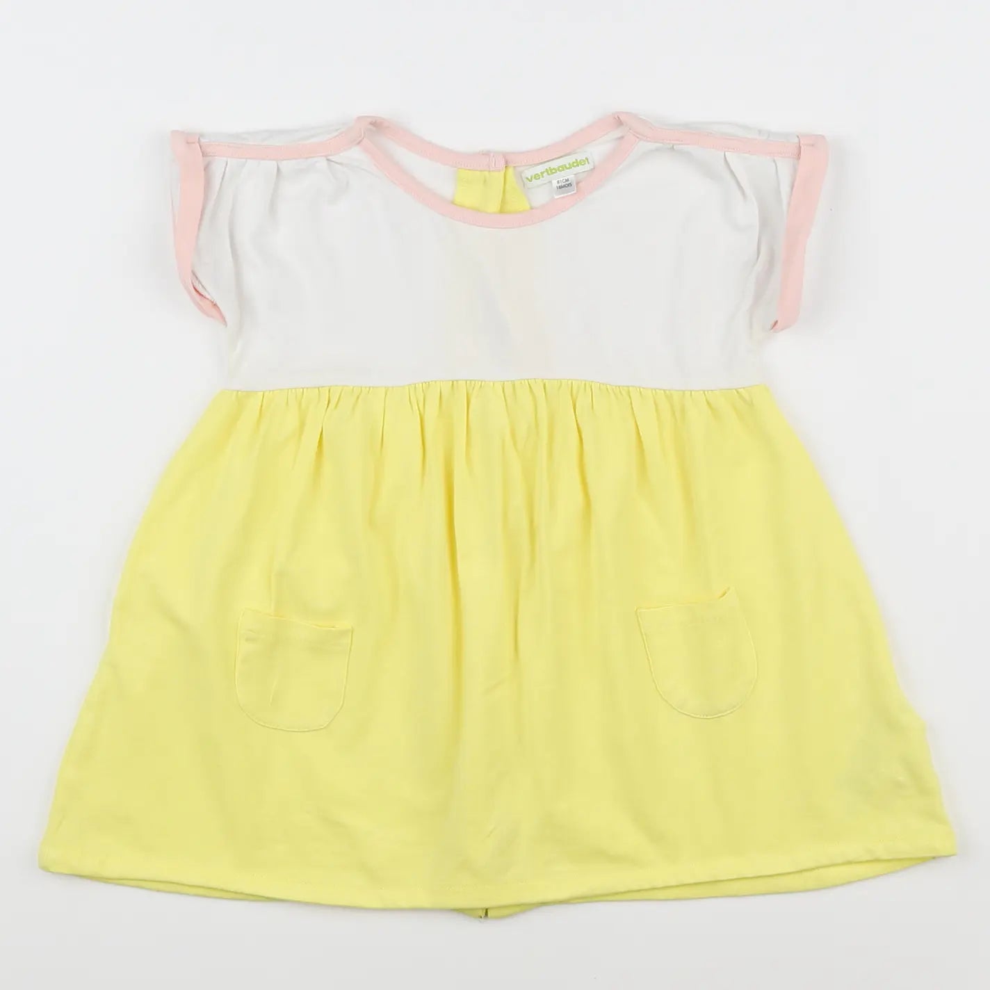 Vertbaudet - robe blanc, jaune - 18 mois