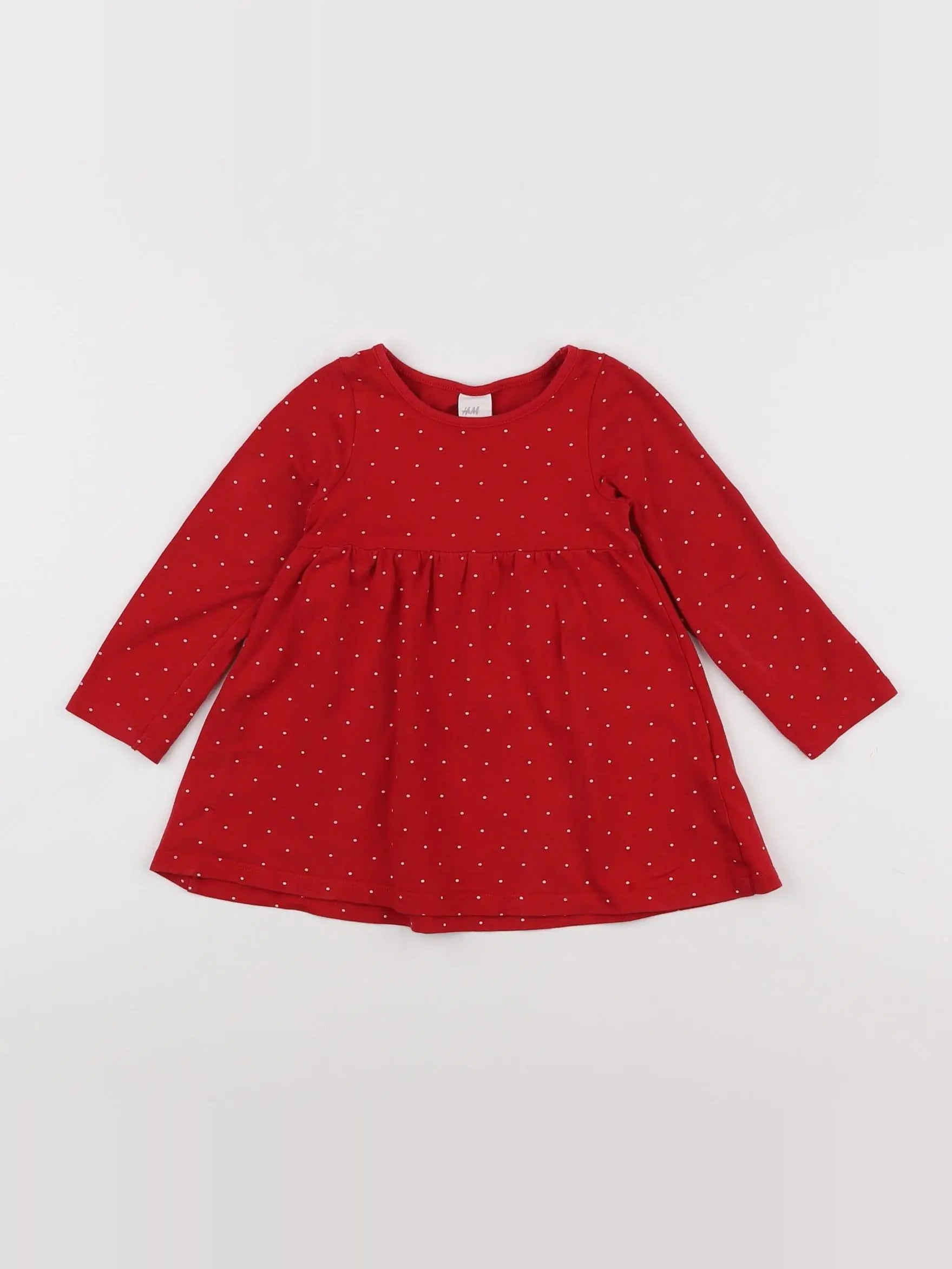 H&M - robe rouge - 12/18 mois