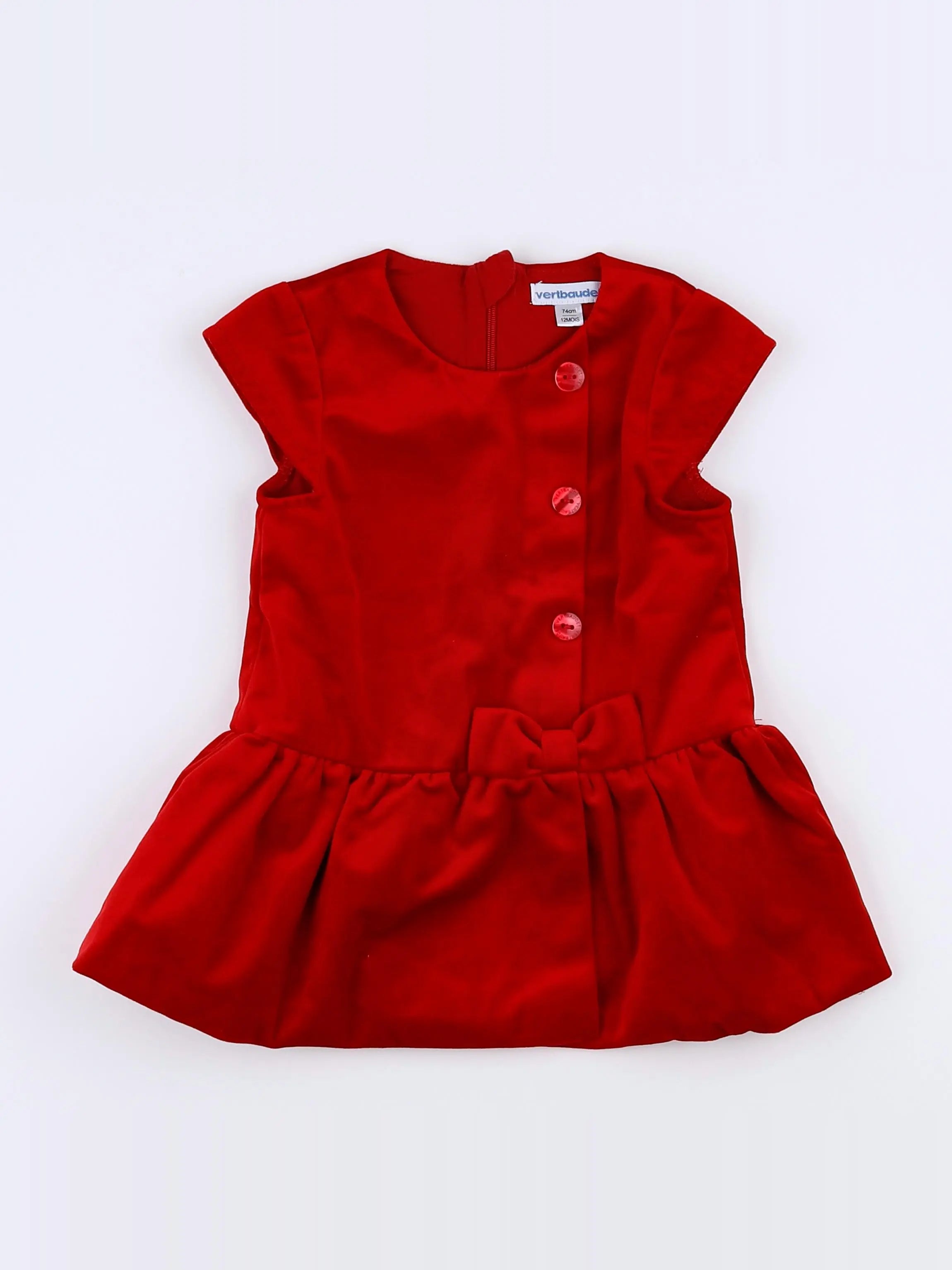 Vertbaudet - robe rouge - 12 mois