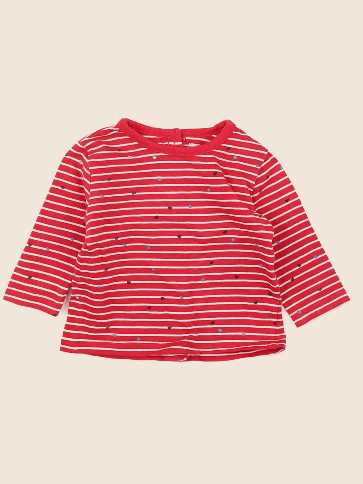 Vertbaudet - tee-shirt rouge - 3 mois
