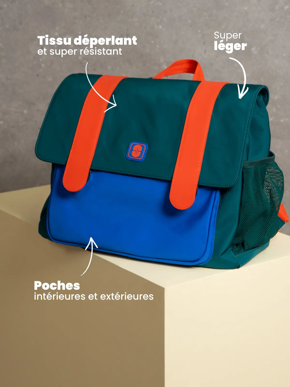 Le cartable Vert et bleu