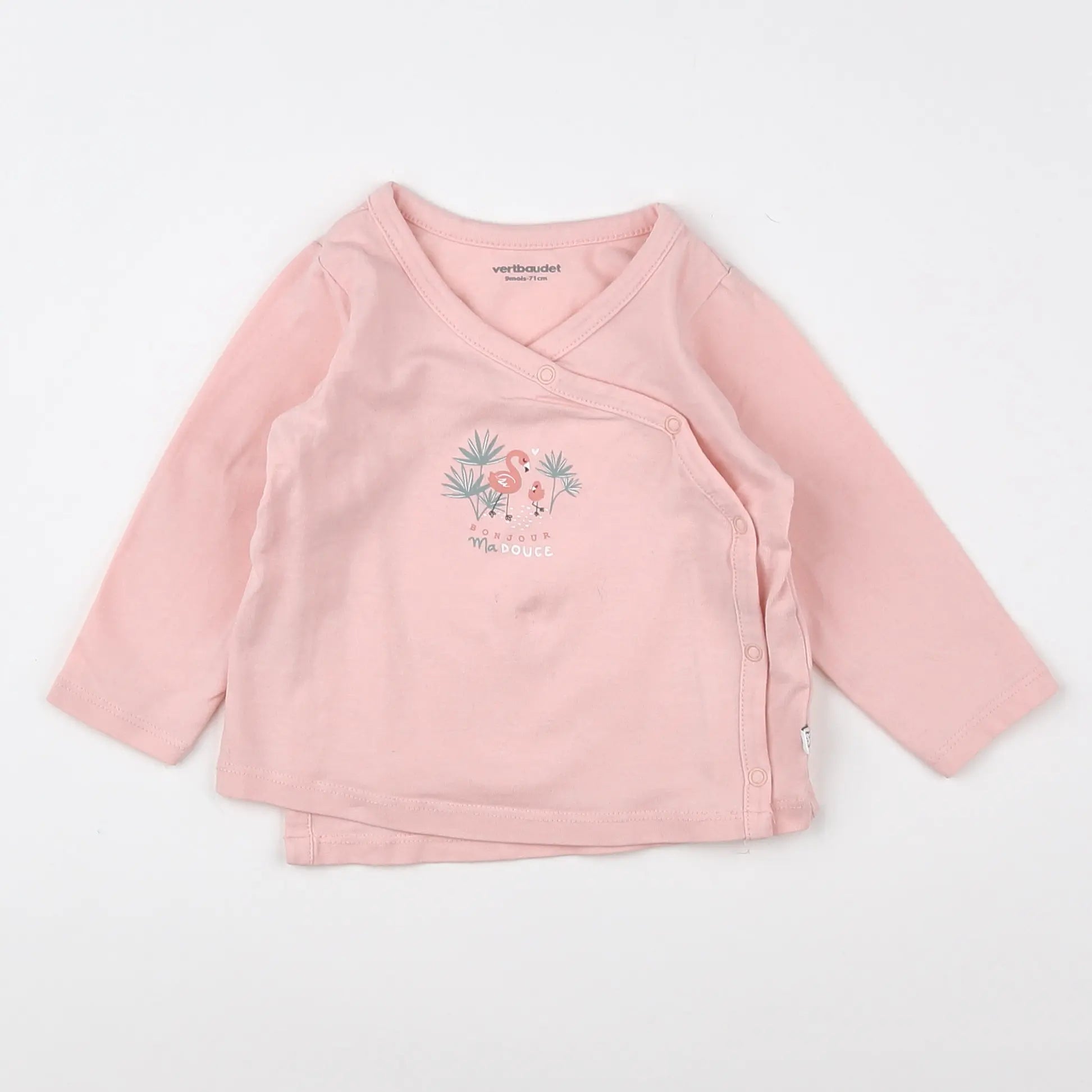 Vertbaudet - tee-shirt rose - 9 mois