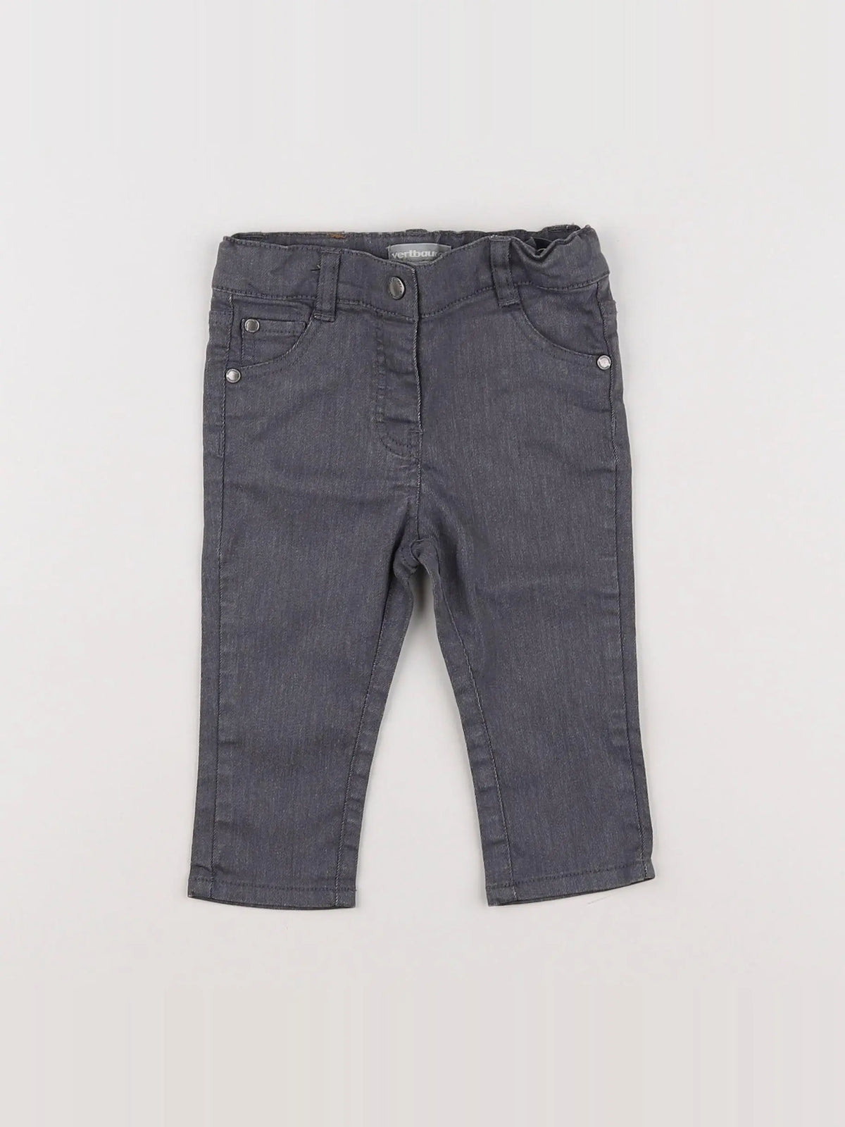 Vertbaudet - jean gris - 9 mois