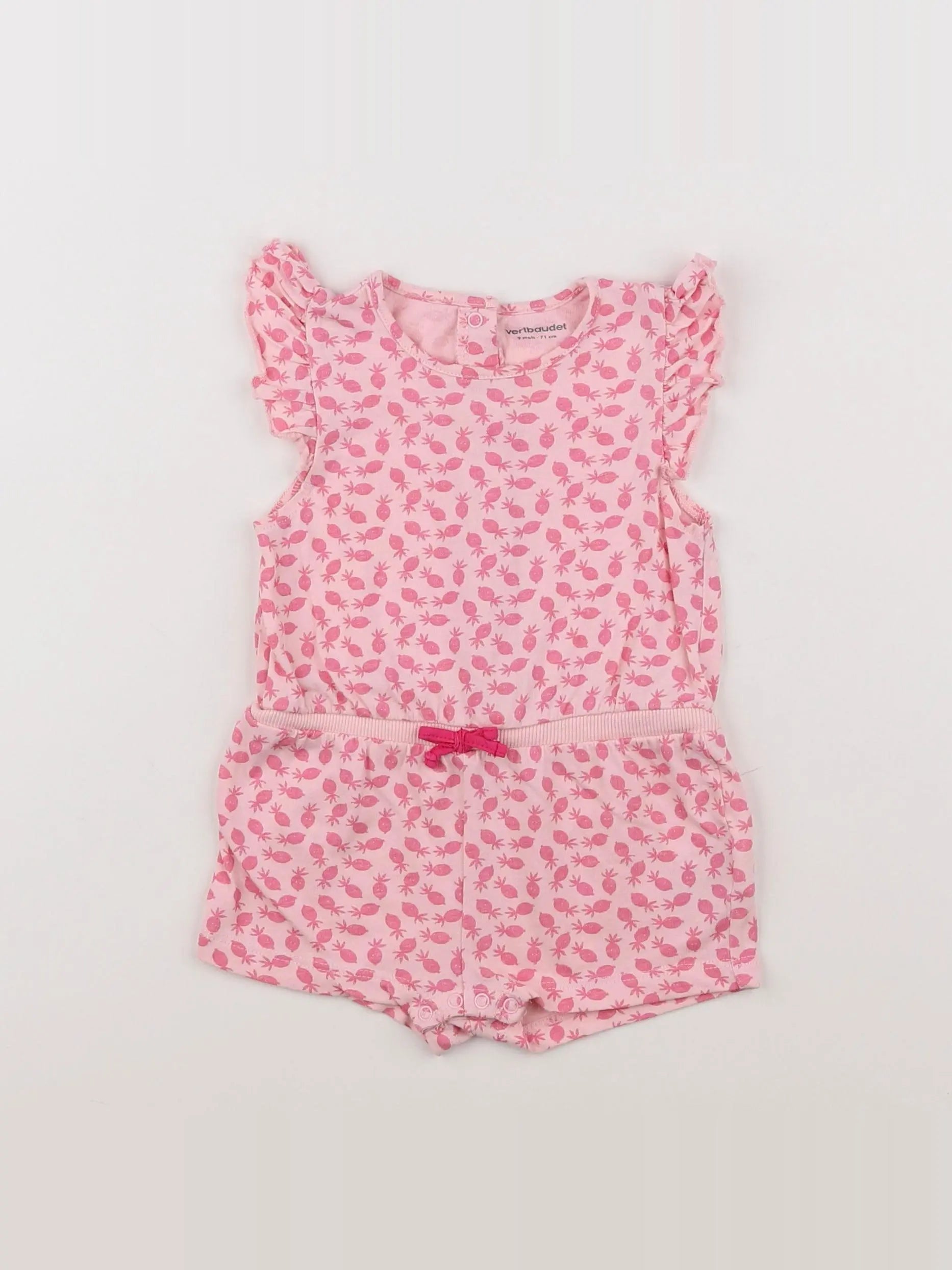 Vertbaudet - combinaison rose - 9 mois