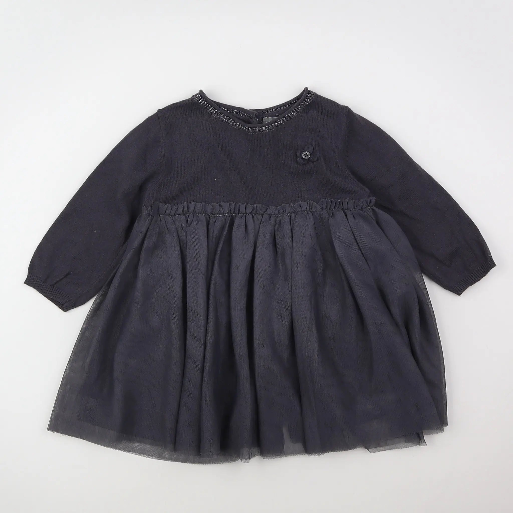 Vertbaudet - robe gris - 9 mois
