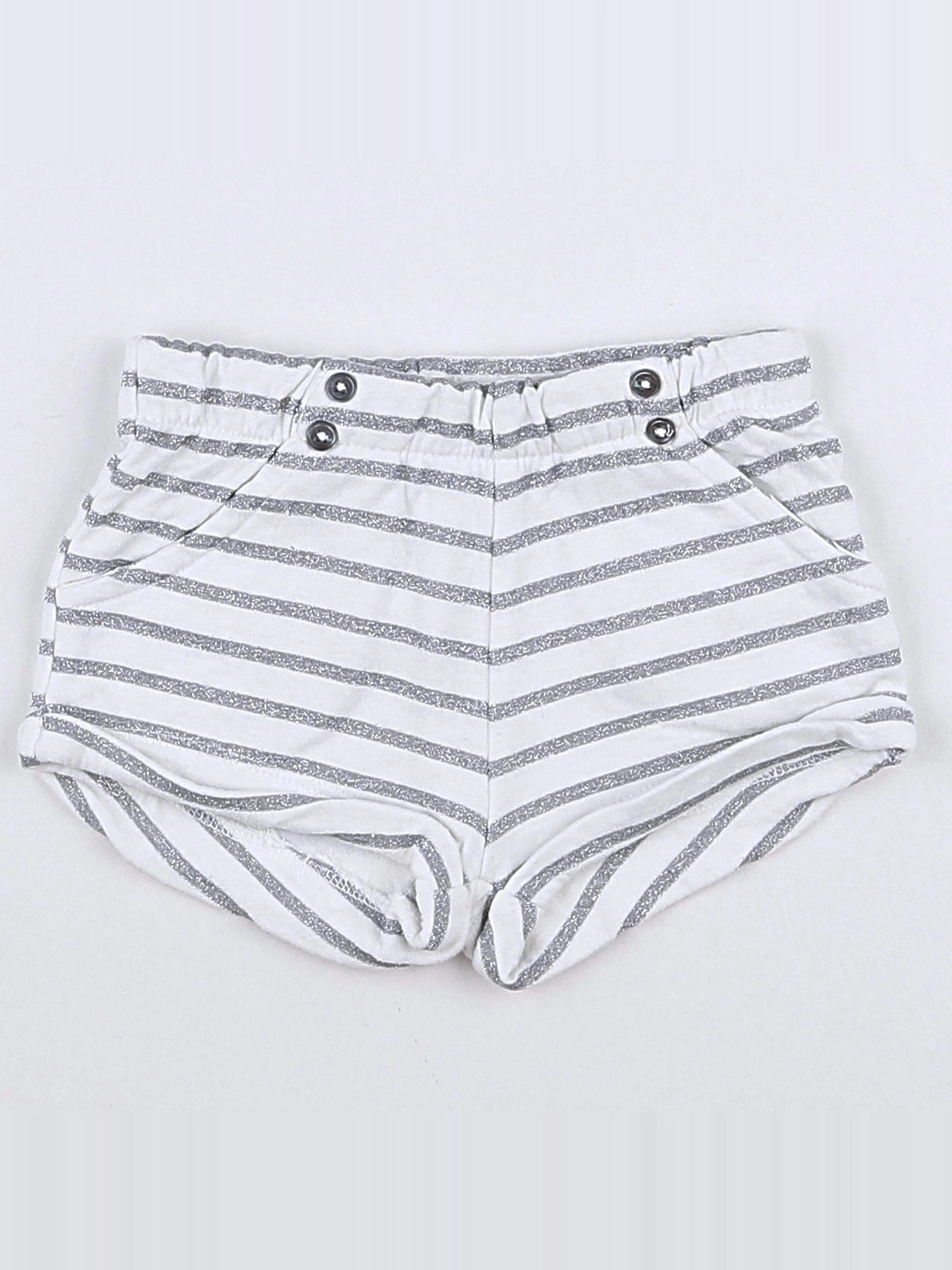 Boutchou - short blanc, argent - 12 mois