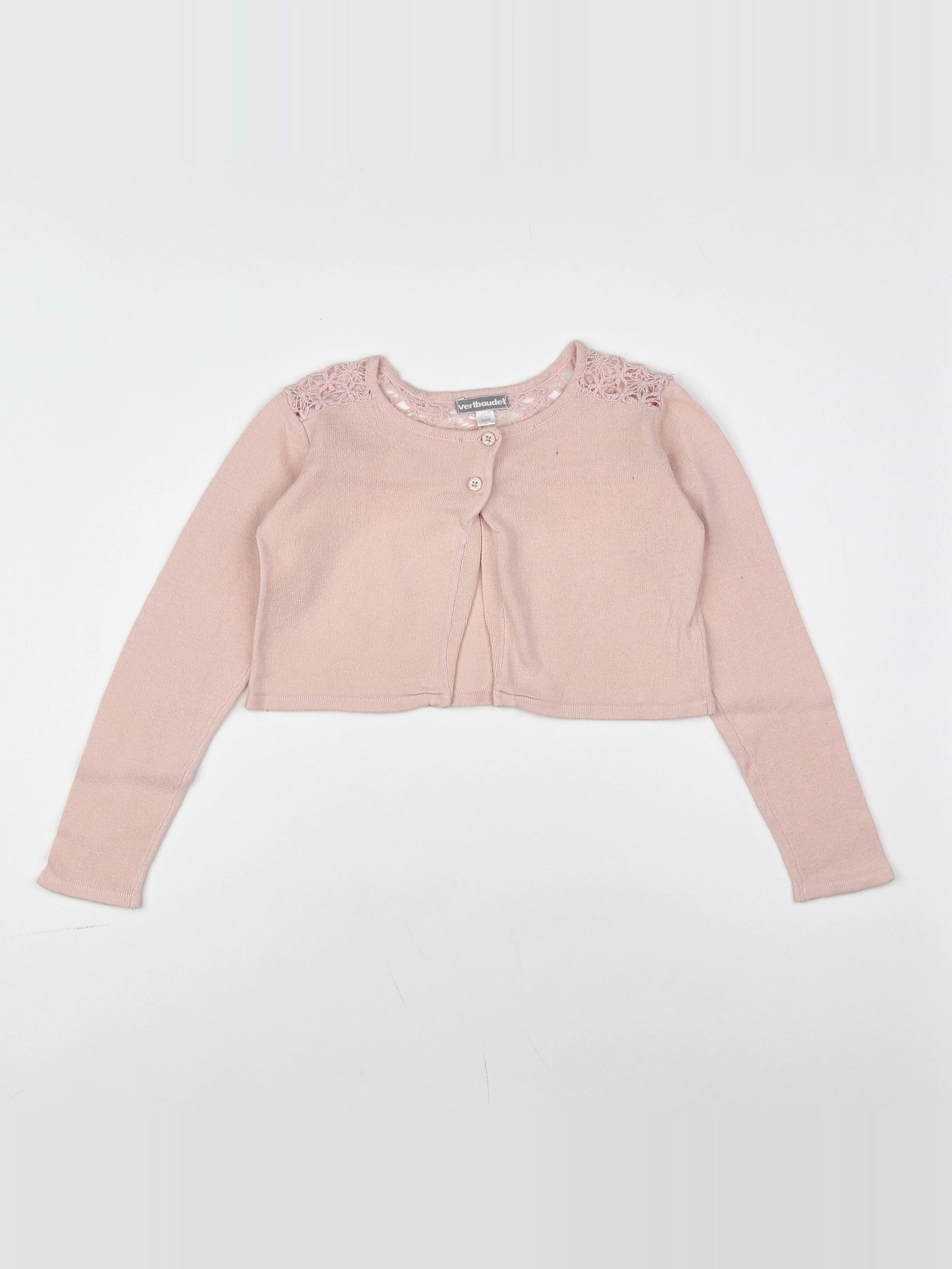 Vertbaudet - gilet rose - 8 ans