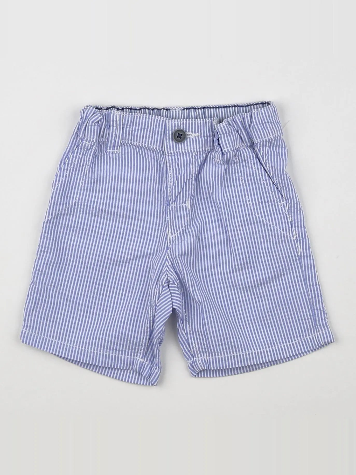 H&M - short blanc, bleu - 3/6 mois