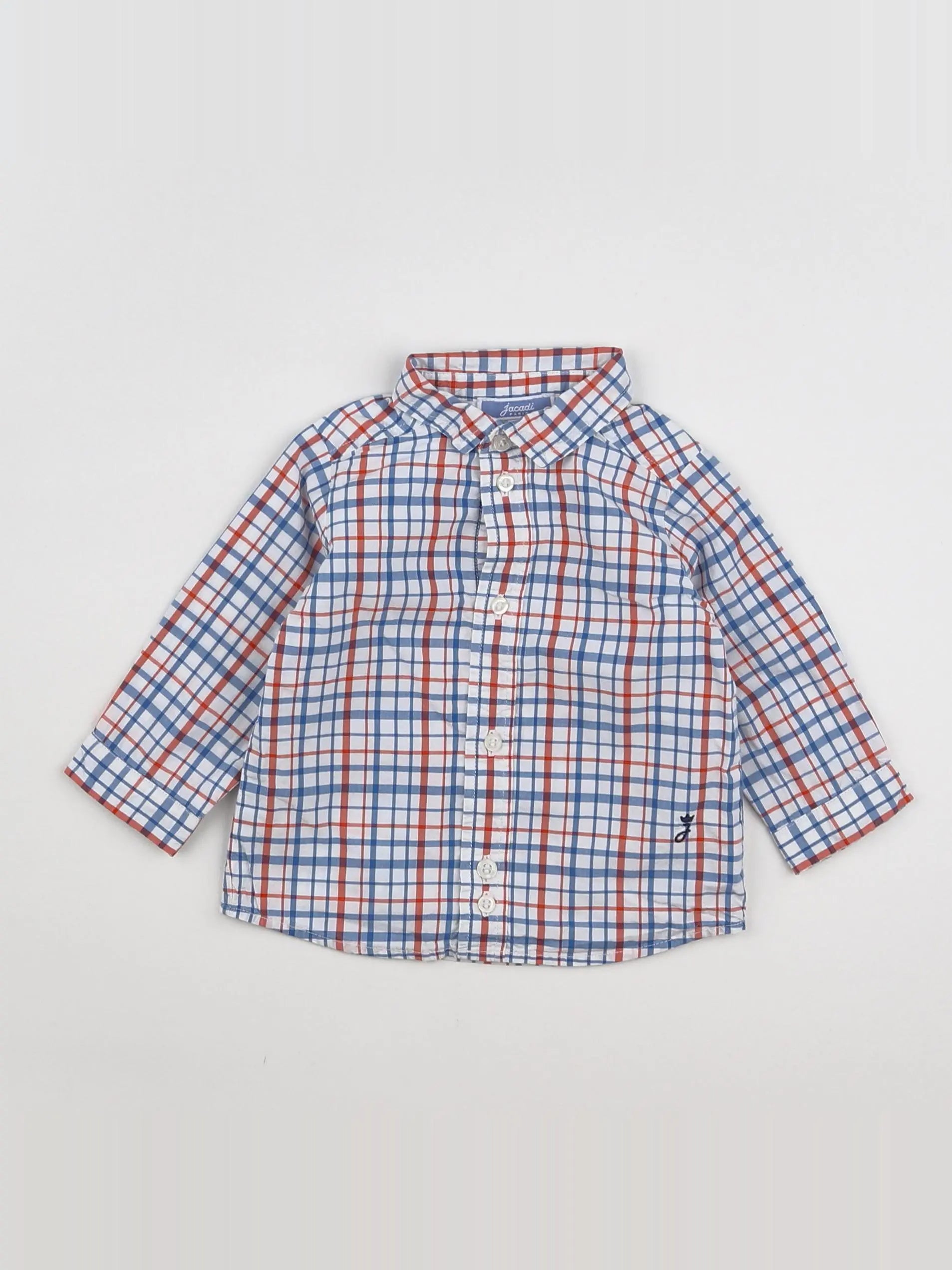 Jacadi - chemise blanc, bleu - 6 mois
