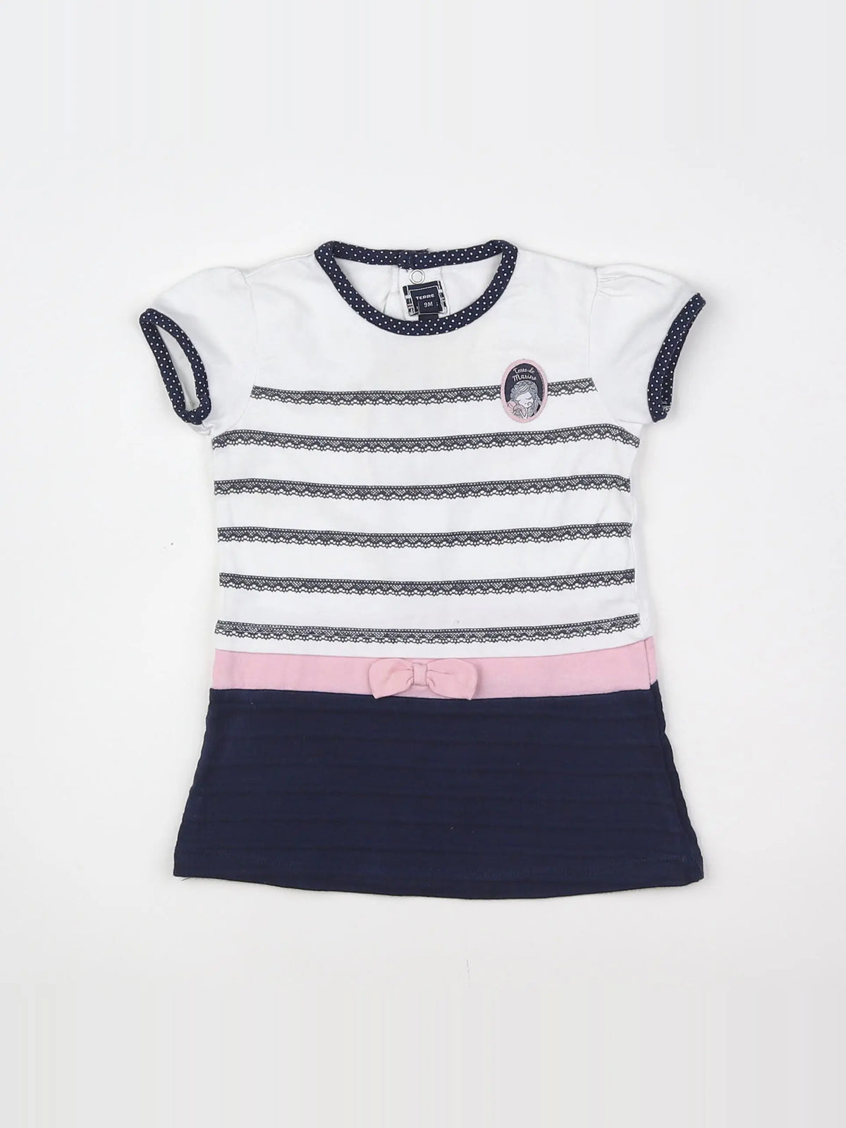 Terre de marins - robe blanc, bleu - 9 mois