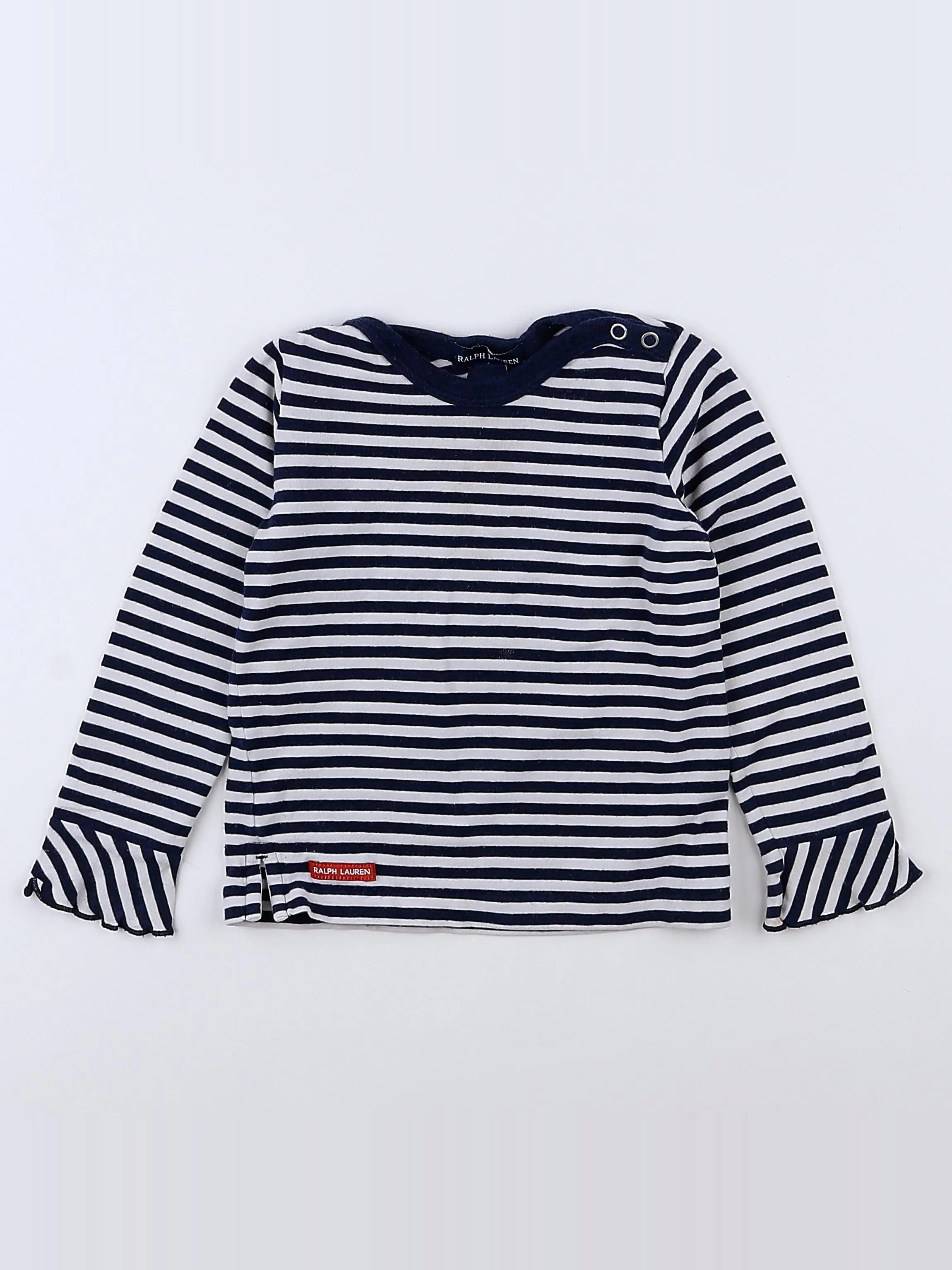 Ralph Lauren - tee-shirt blanc, bleu - 12/18 mois