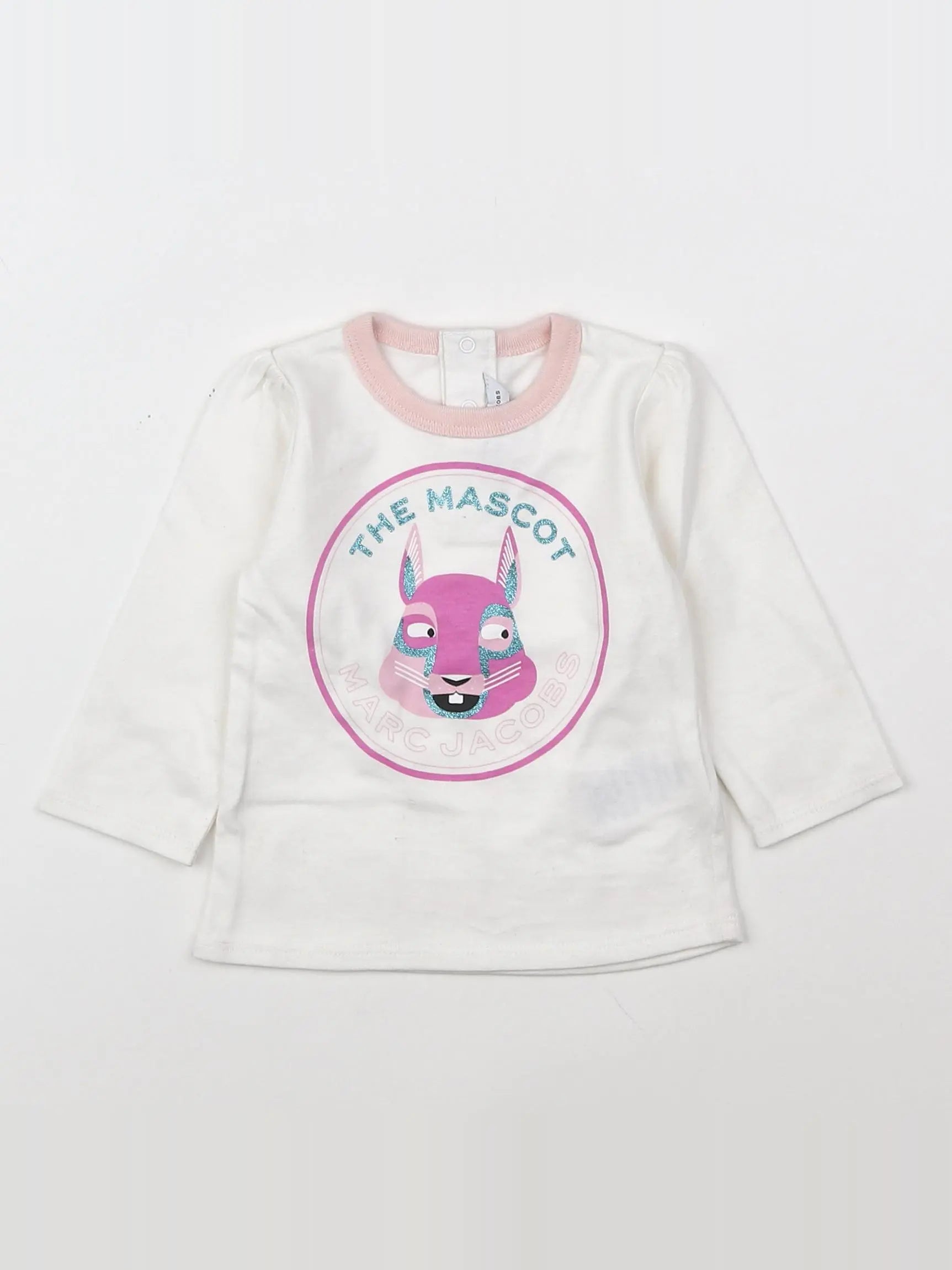 Little marc jacobs - tee-shirt blanc, rose - 6 mois