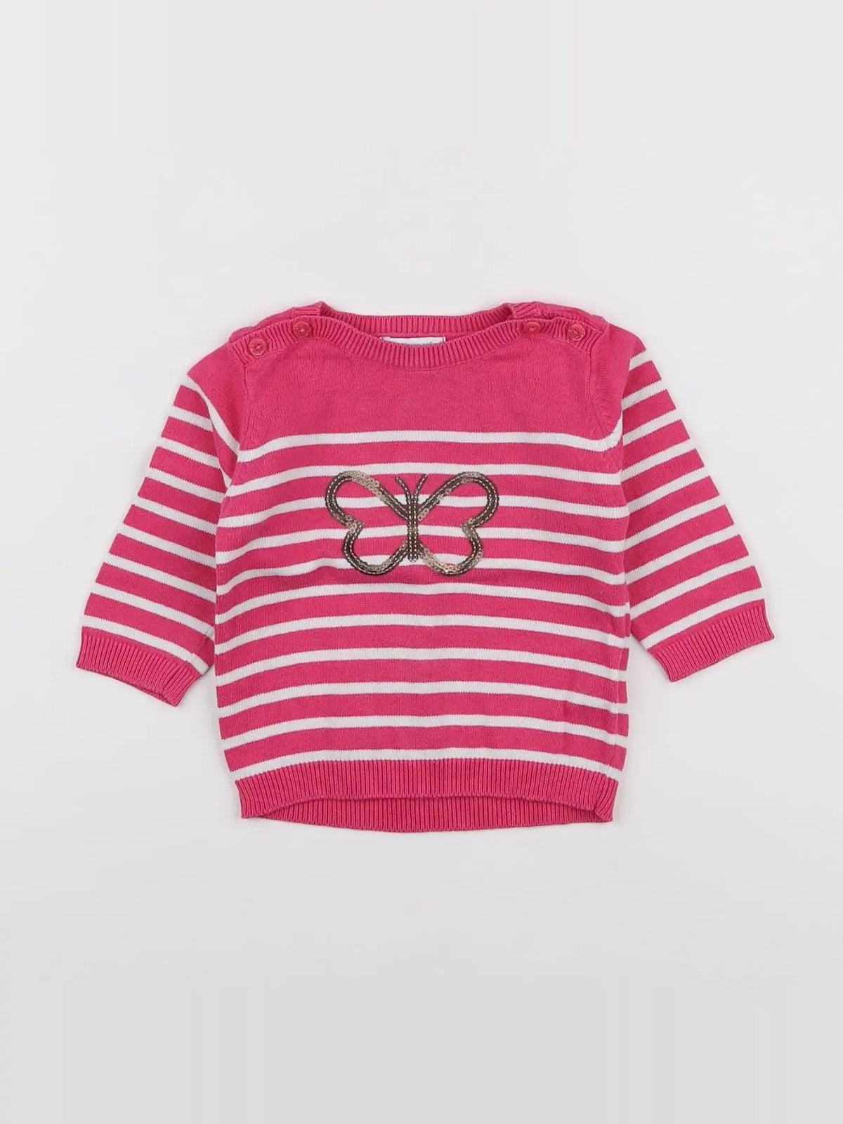 Vertbaudet - pull rose - 9 mois