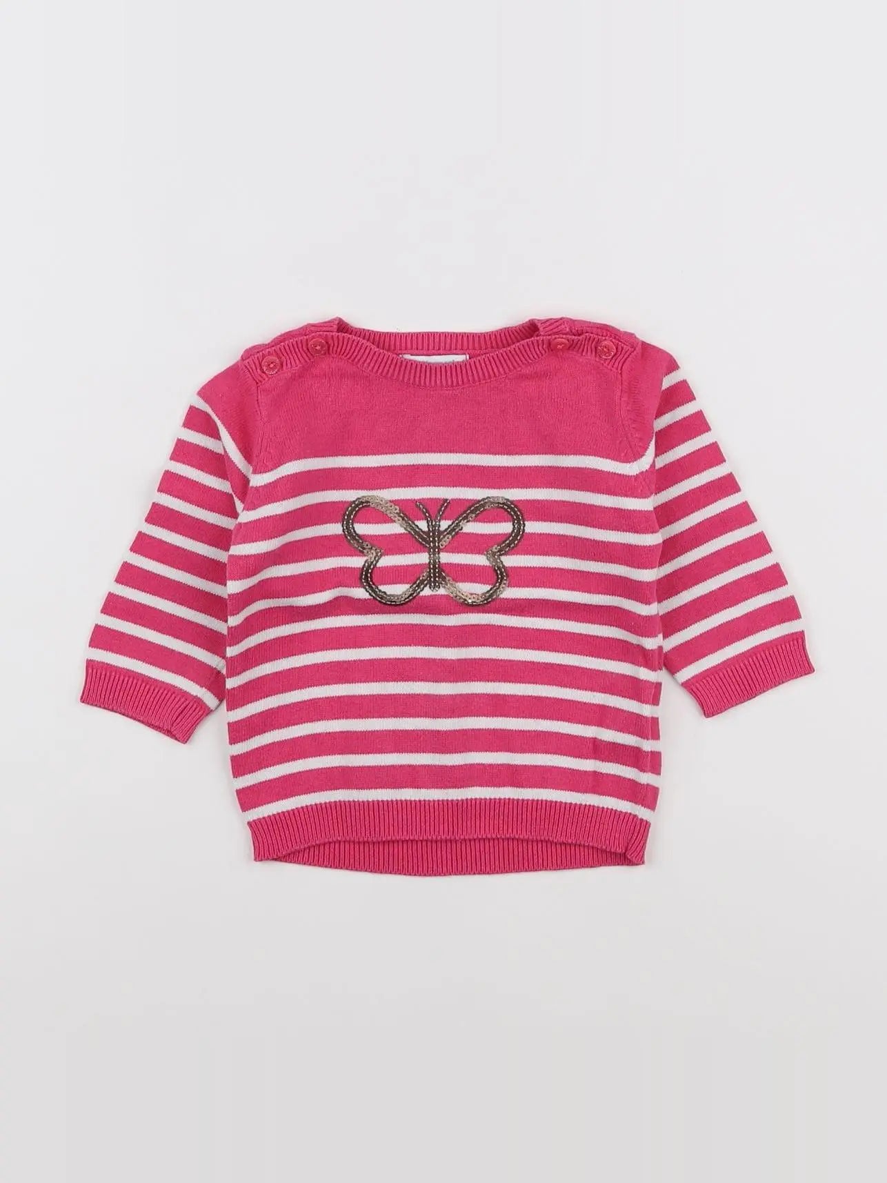 Vertbaudet - pull rose - 9 mois
