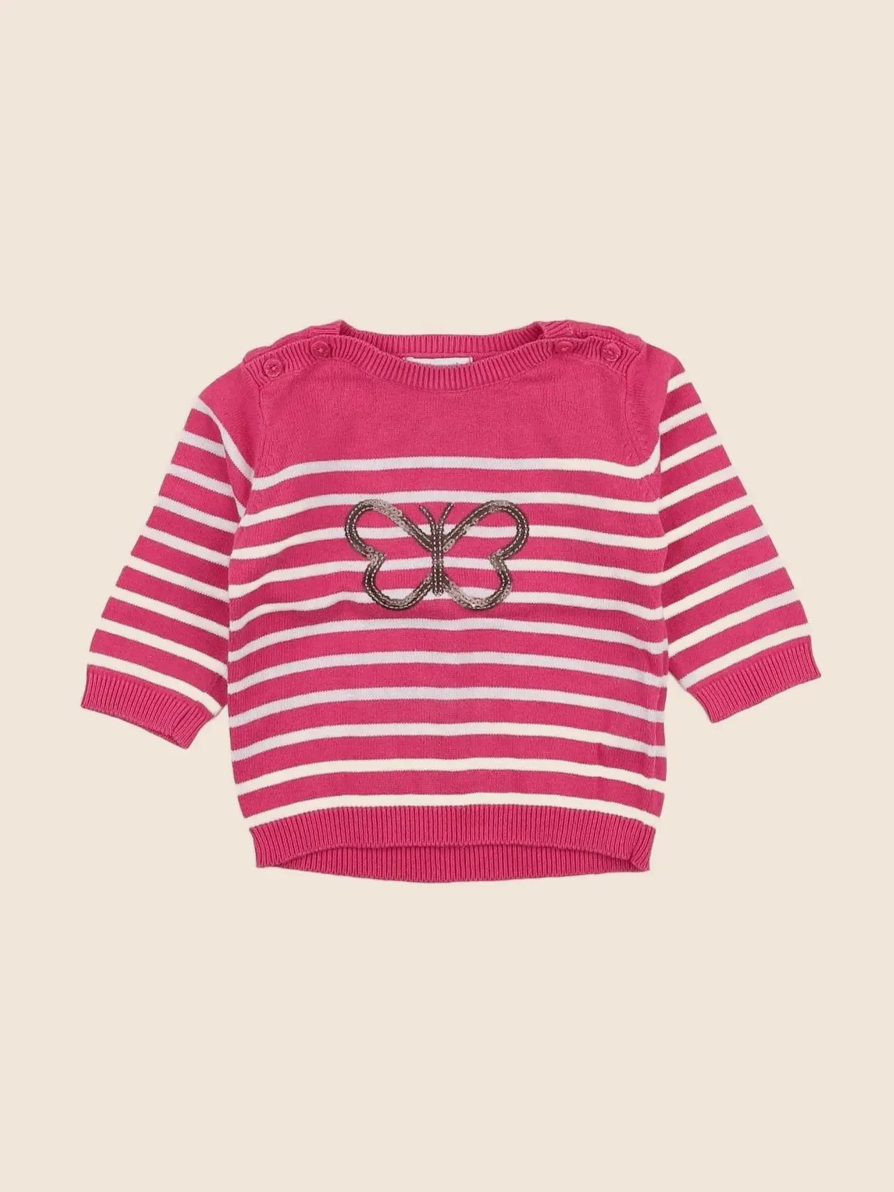 Vertbaudet - pull rose - 9 mois