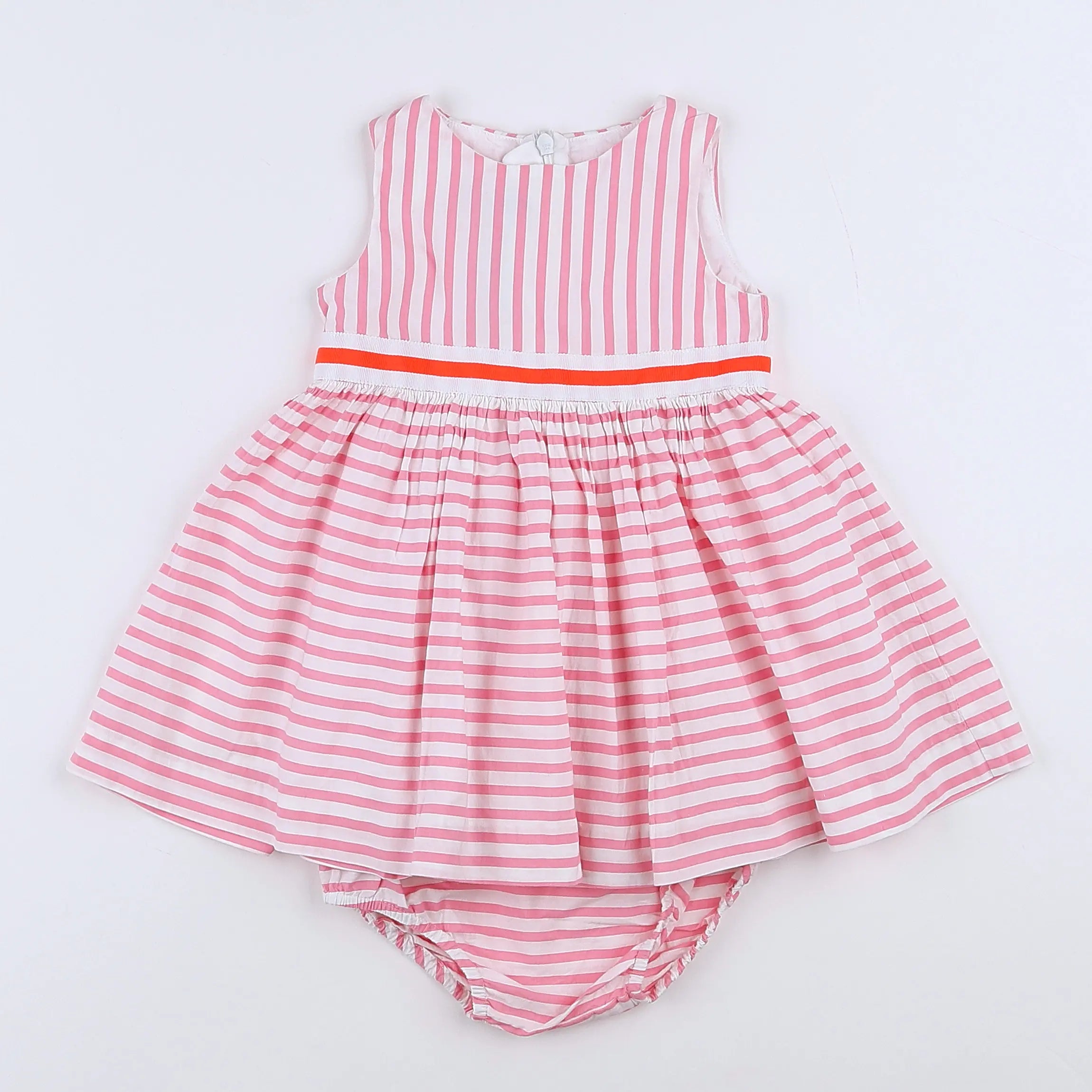Jacadi - robe blanc, rose - 12 mois