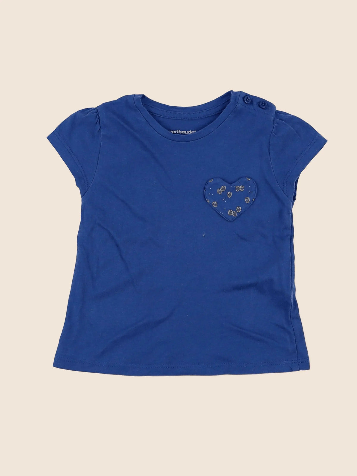Vertbaudet - tee-shirt bleu - 9 mois