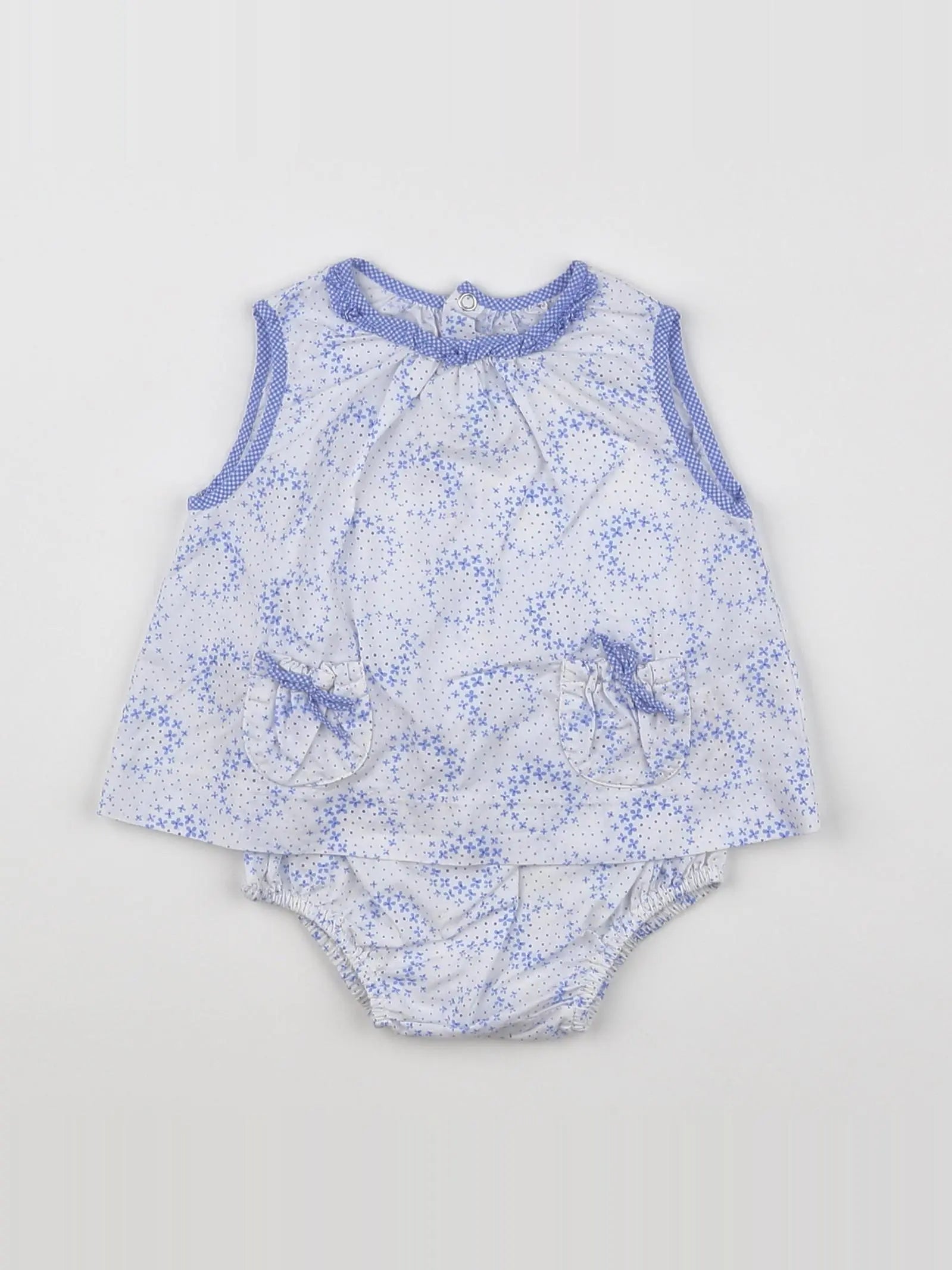 Jacadi - ensemble blanc, bleu - 3 mois