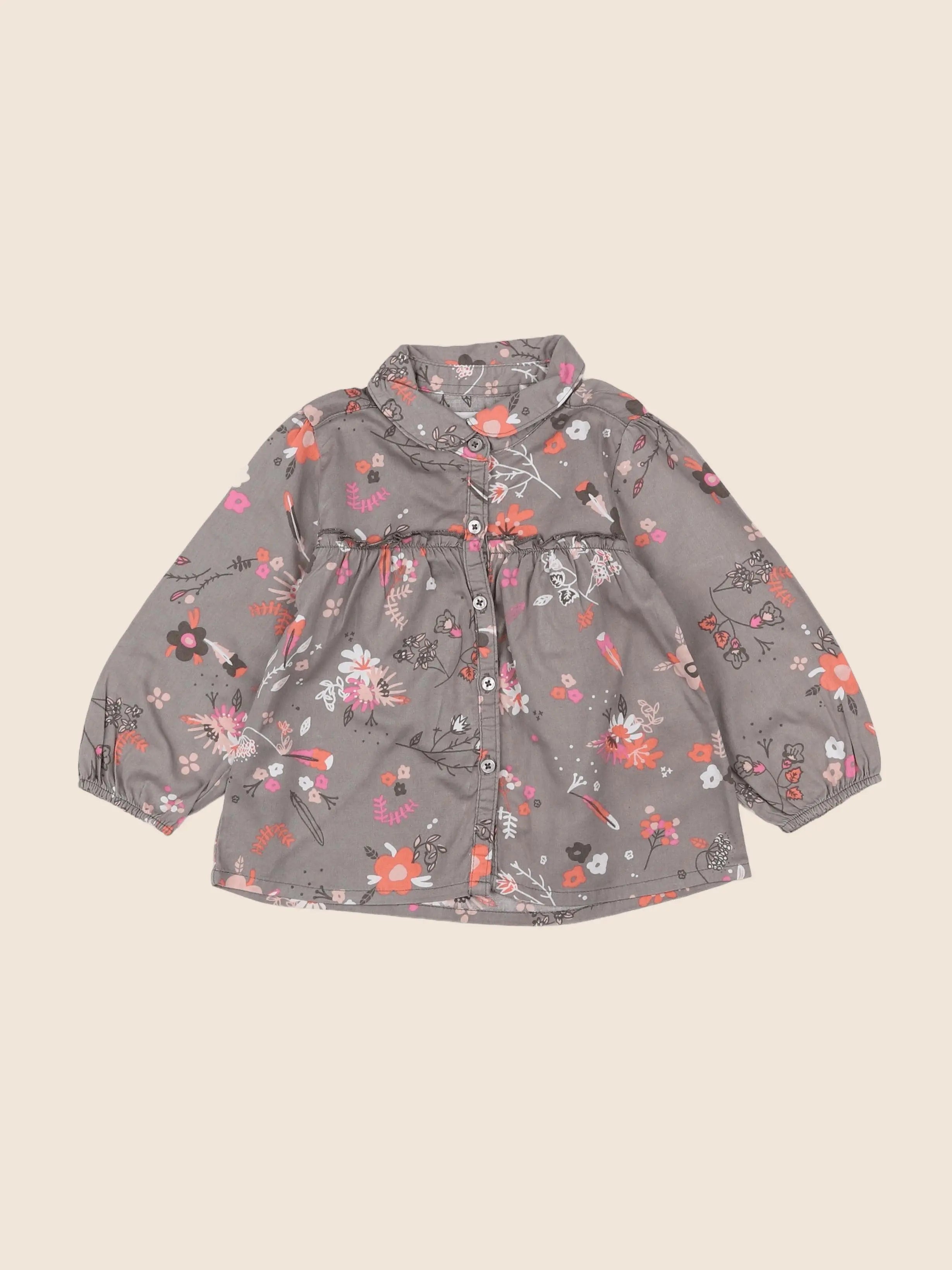 Vertbaudet - blouse marron - 18 mois