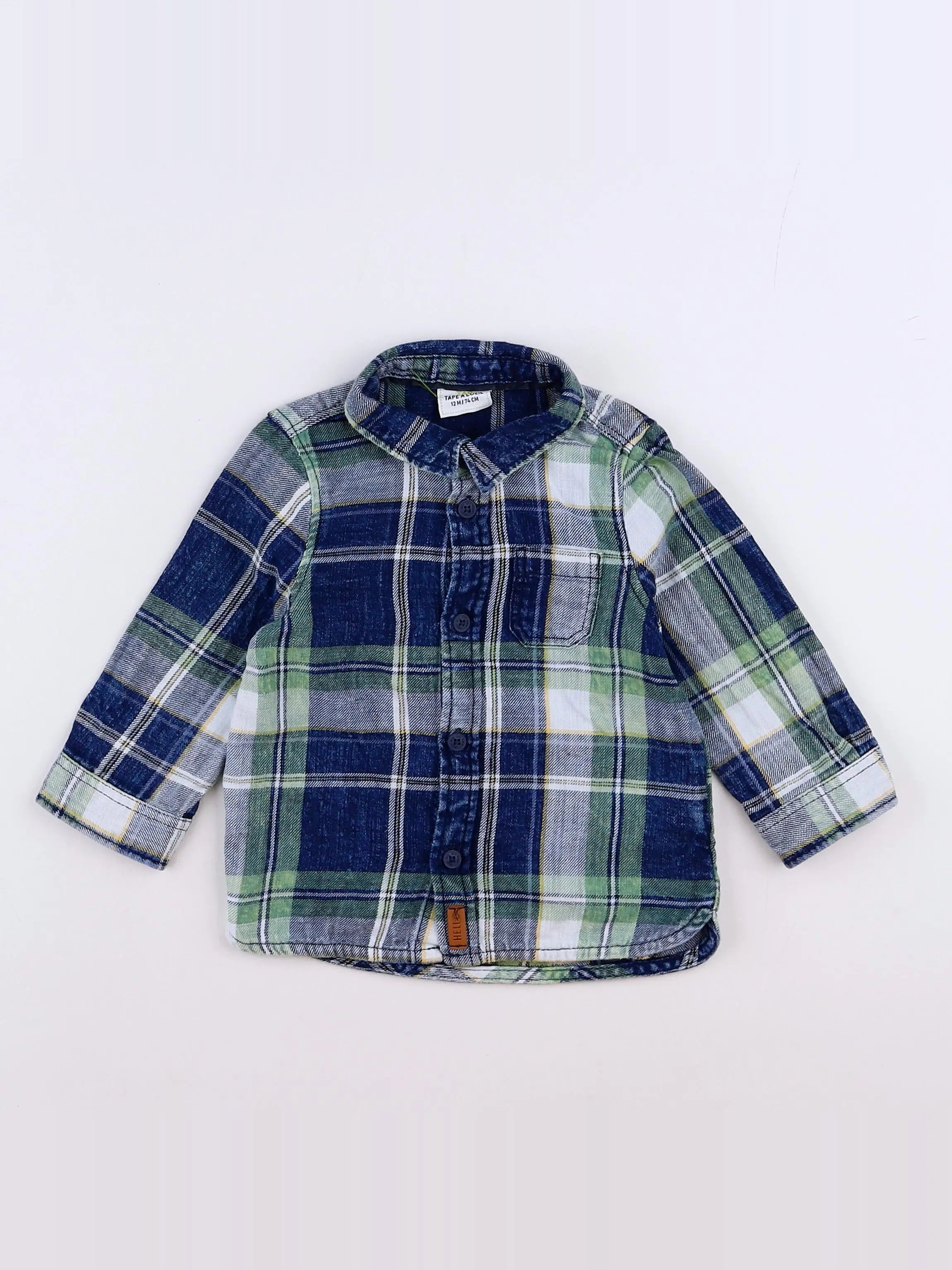 Tape à l'oeil - chemise bleu - 12 mois