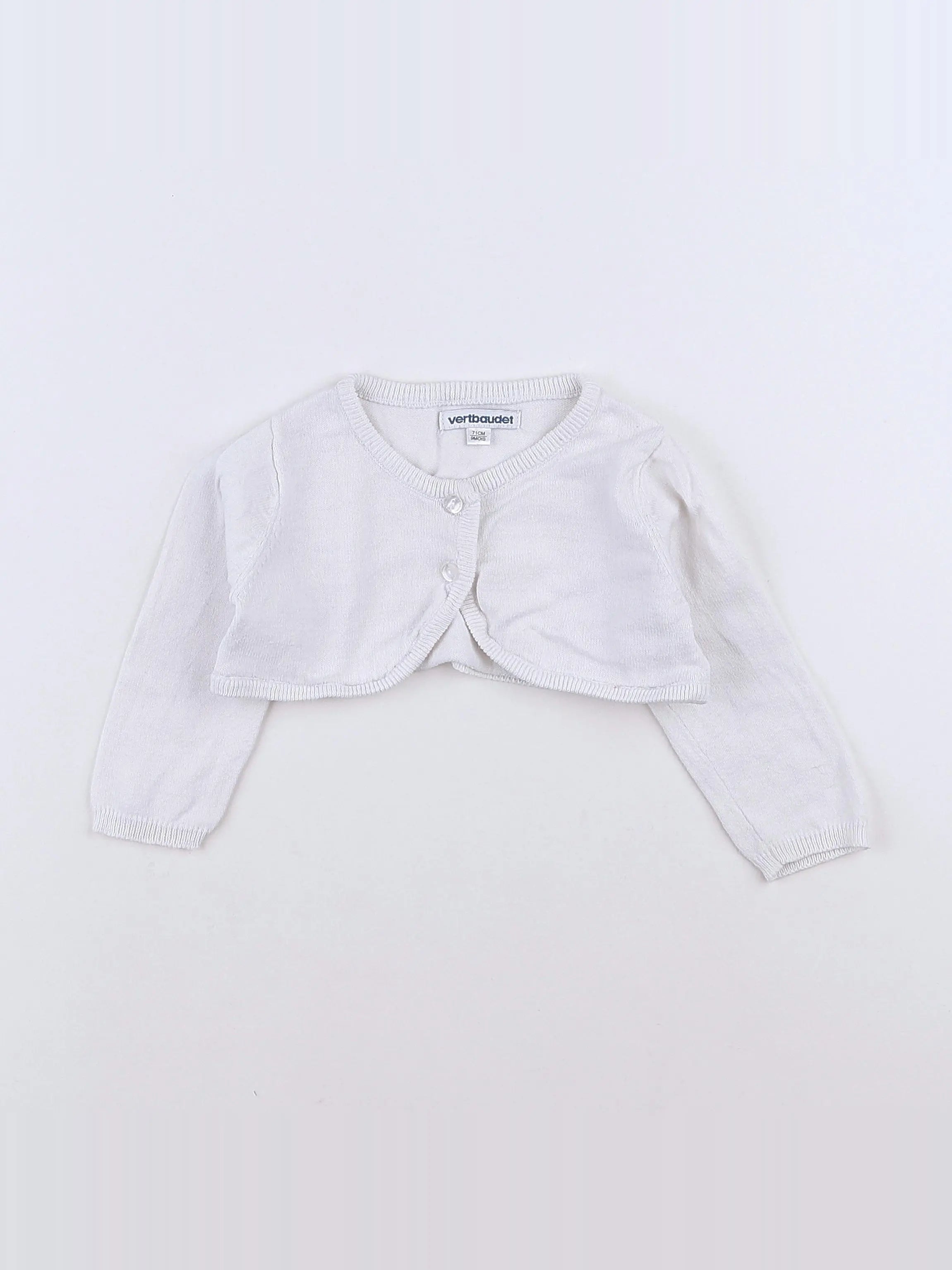 Vertbaudet - gilet blanc - 9 mois