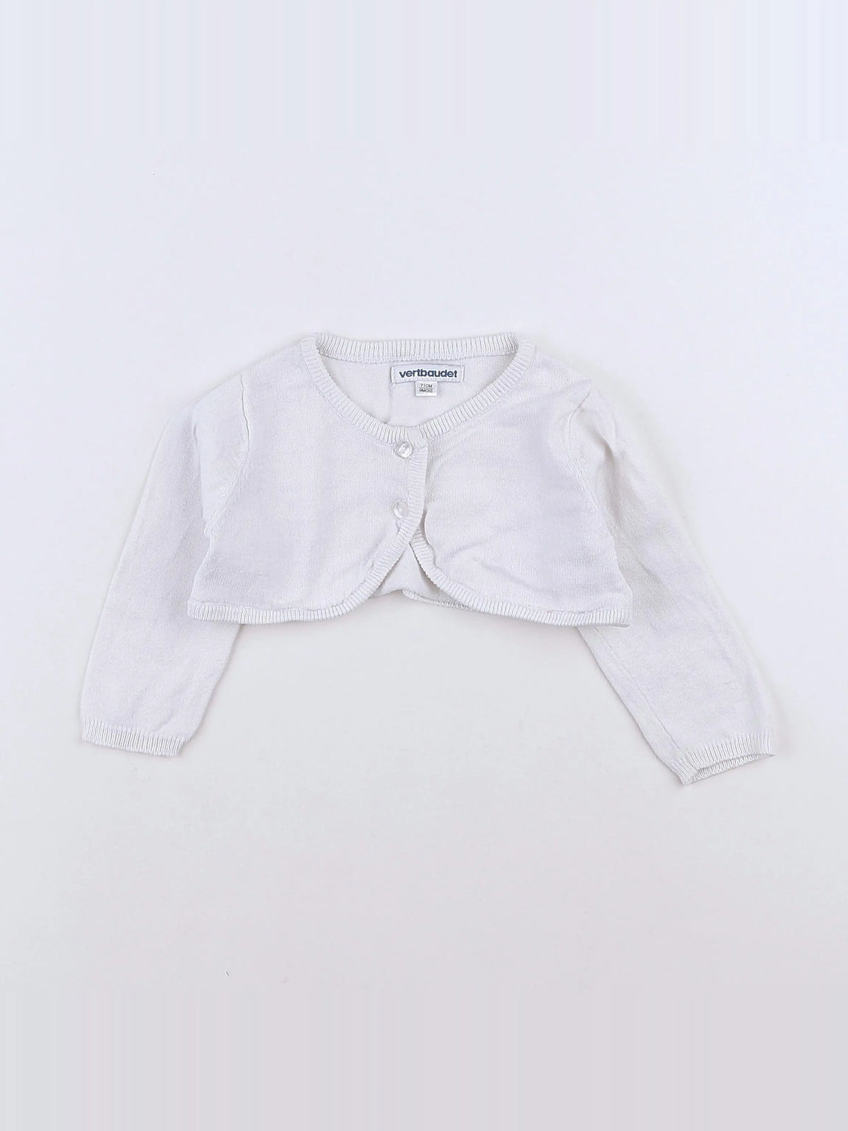 Vertbaudet - gilet blanc - 9 mois