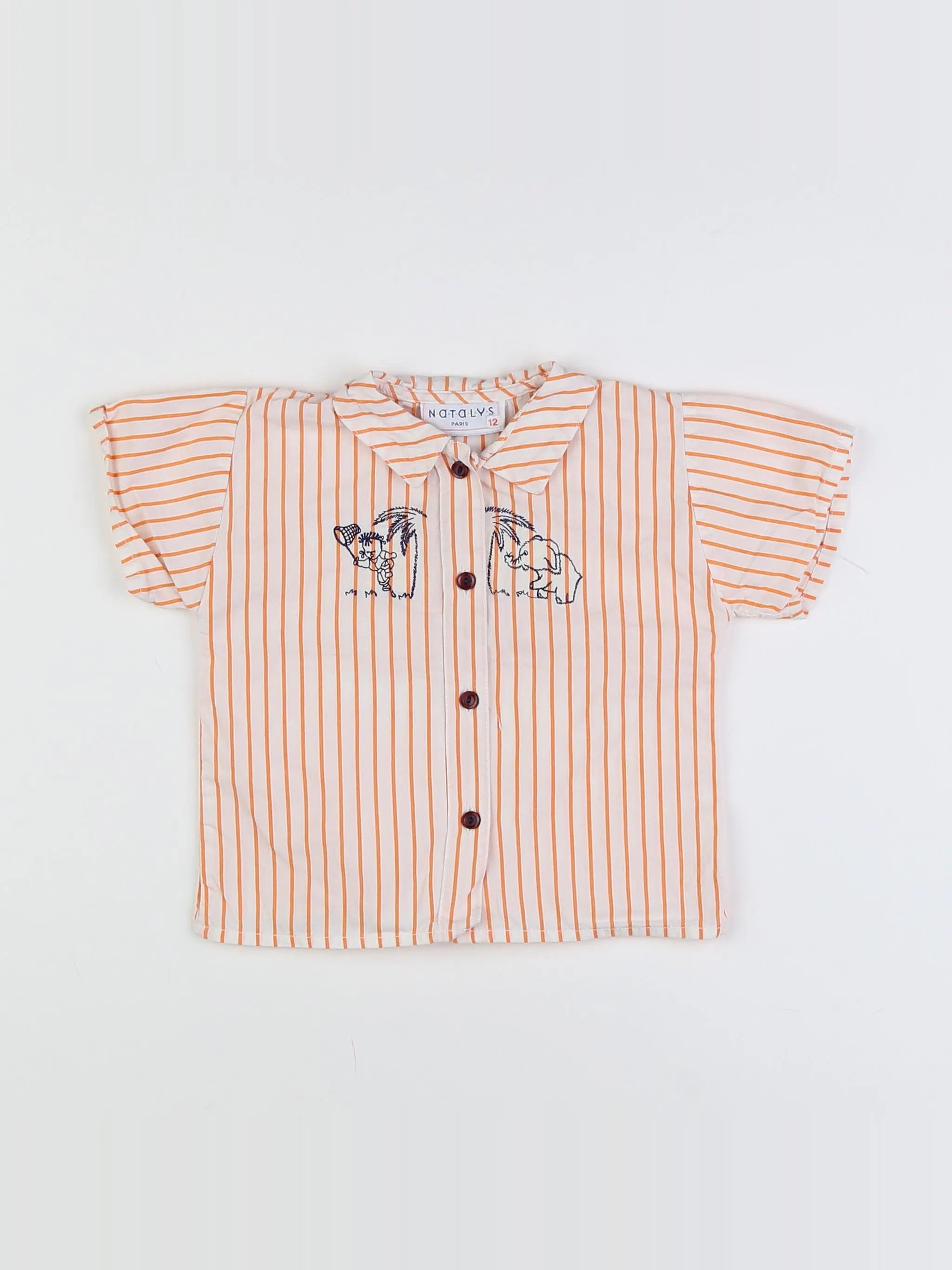 Natalys - chemise blanc, orange - 12 mois