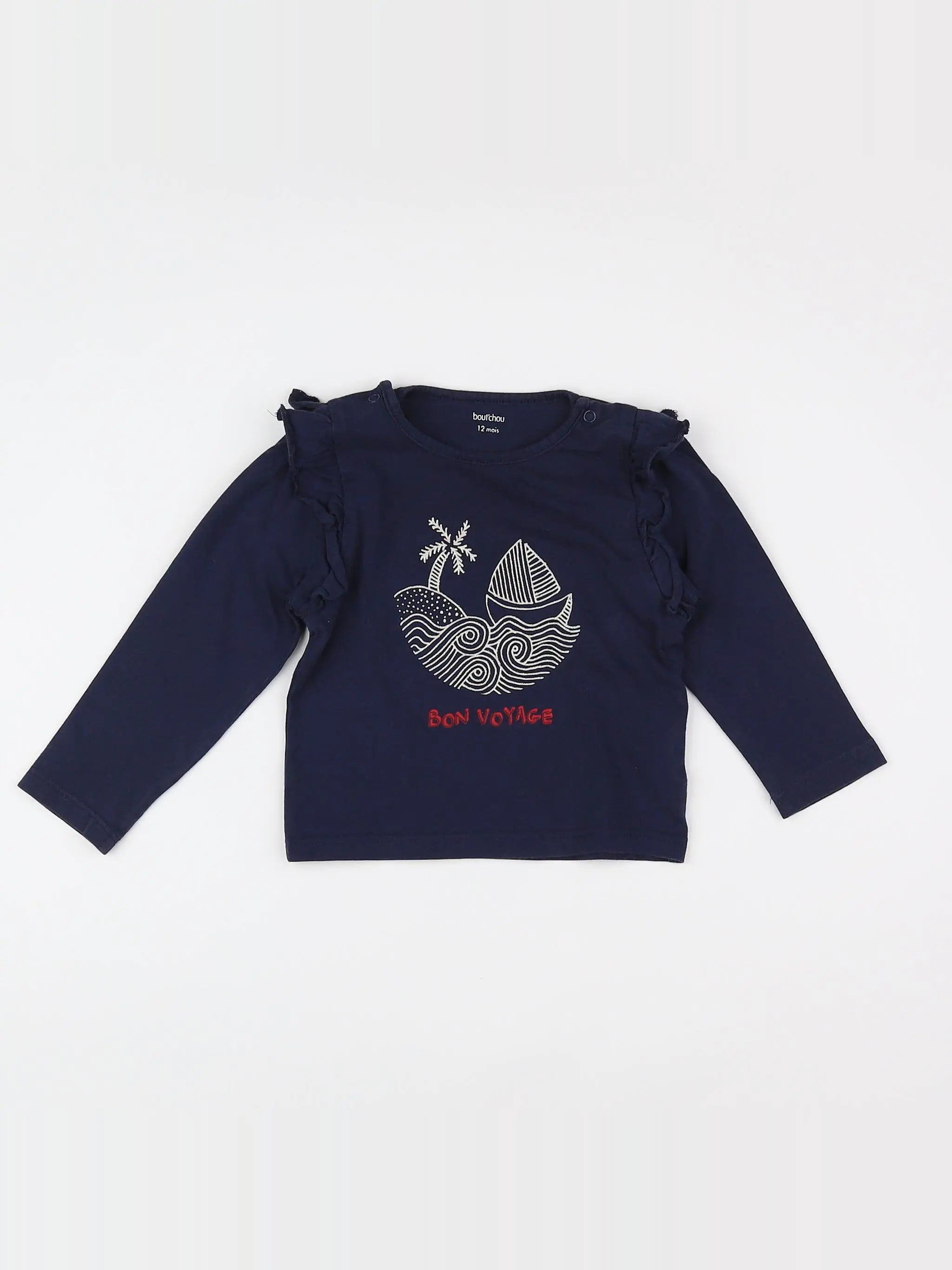 Boutchou - tee-shirt bleu - 12 mois