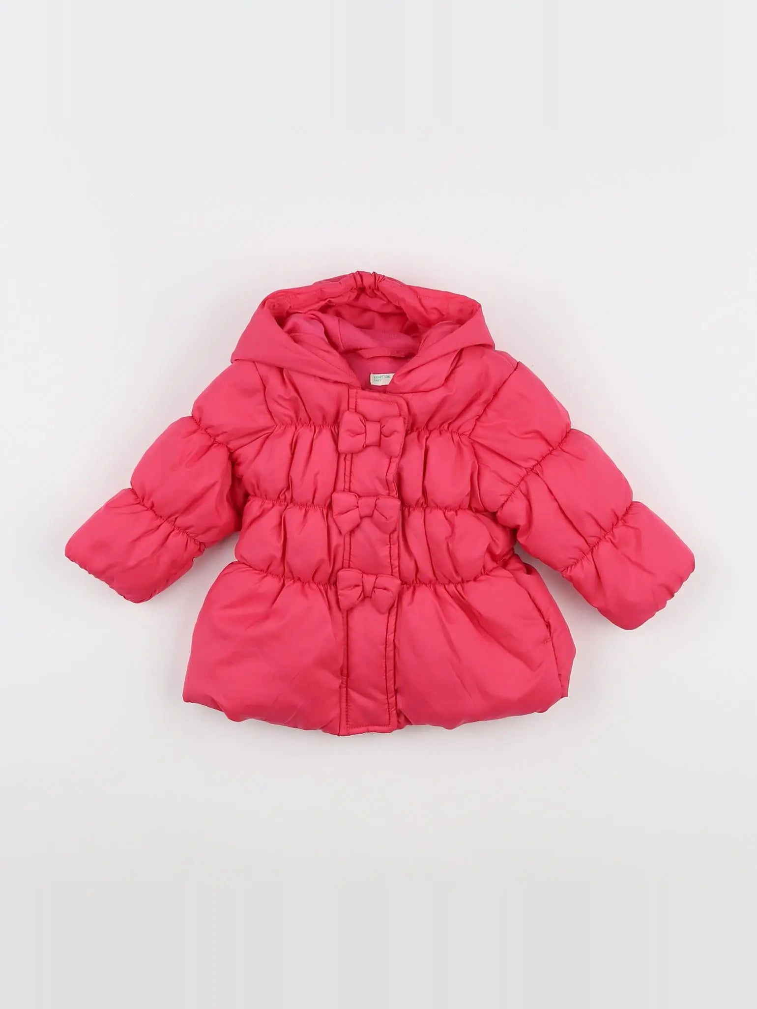 Benetton - doudoune rose - 3/6 mois