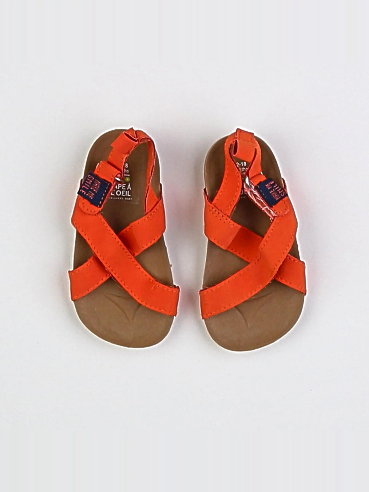 Tape à l'oeil - sandales orange - 12/18 mois